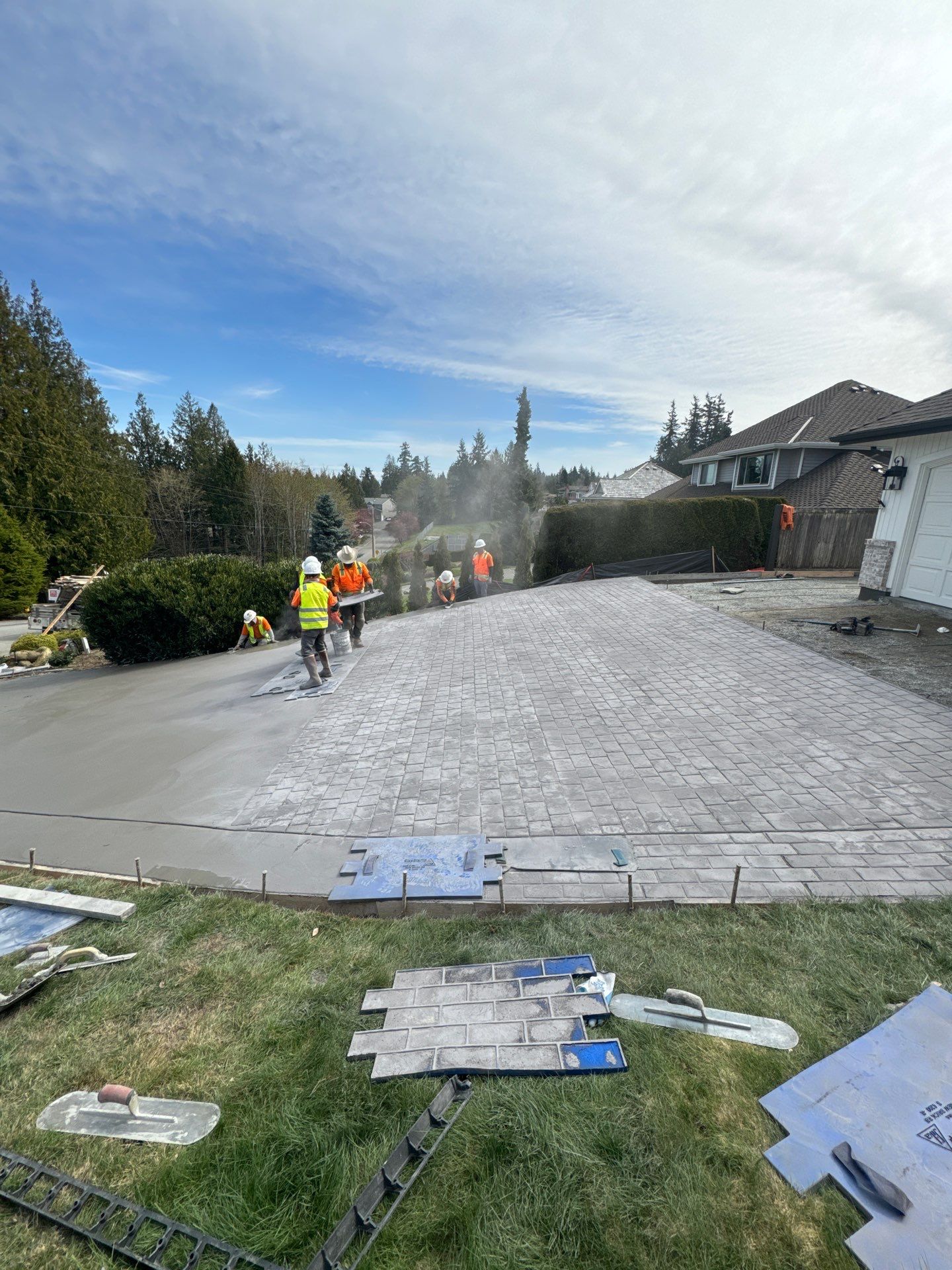 John | Stamped Concrete Driveway Makeover by Jireh Asphalt & Concrete Inc 