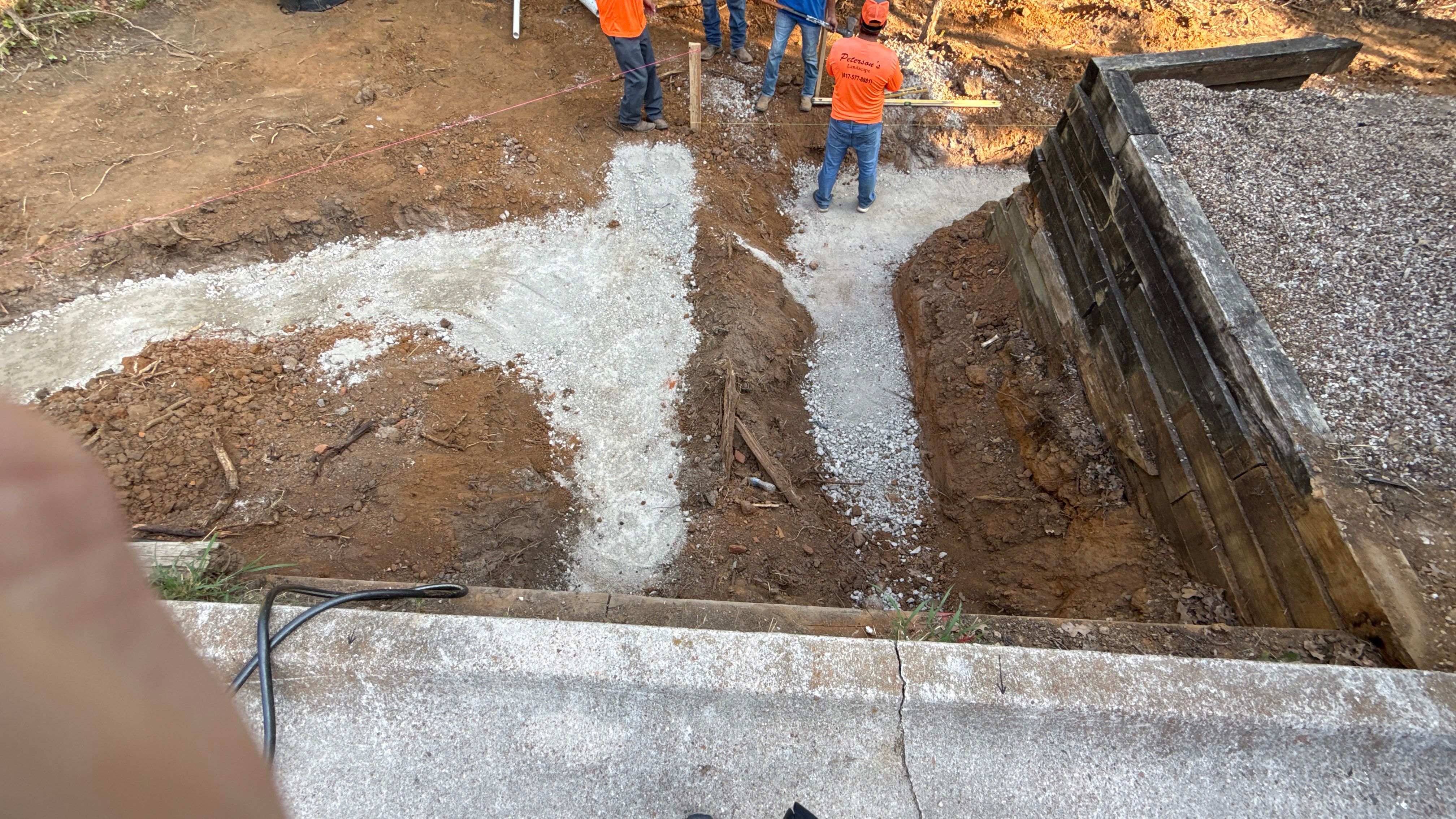 In Progress Retaining Wall Project by Peterson’s