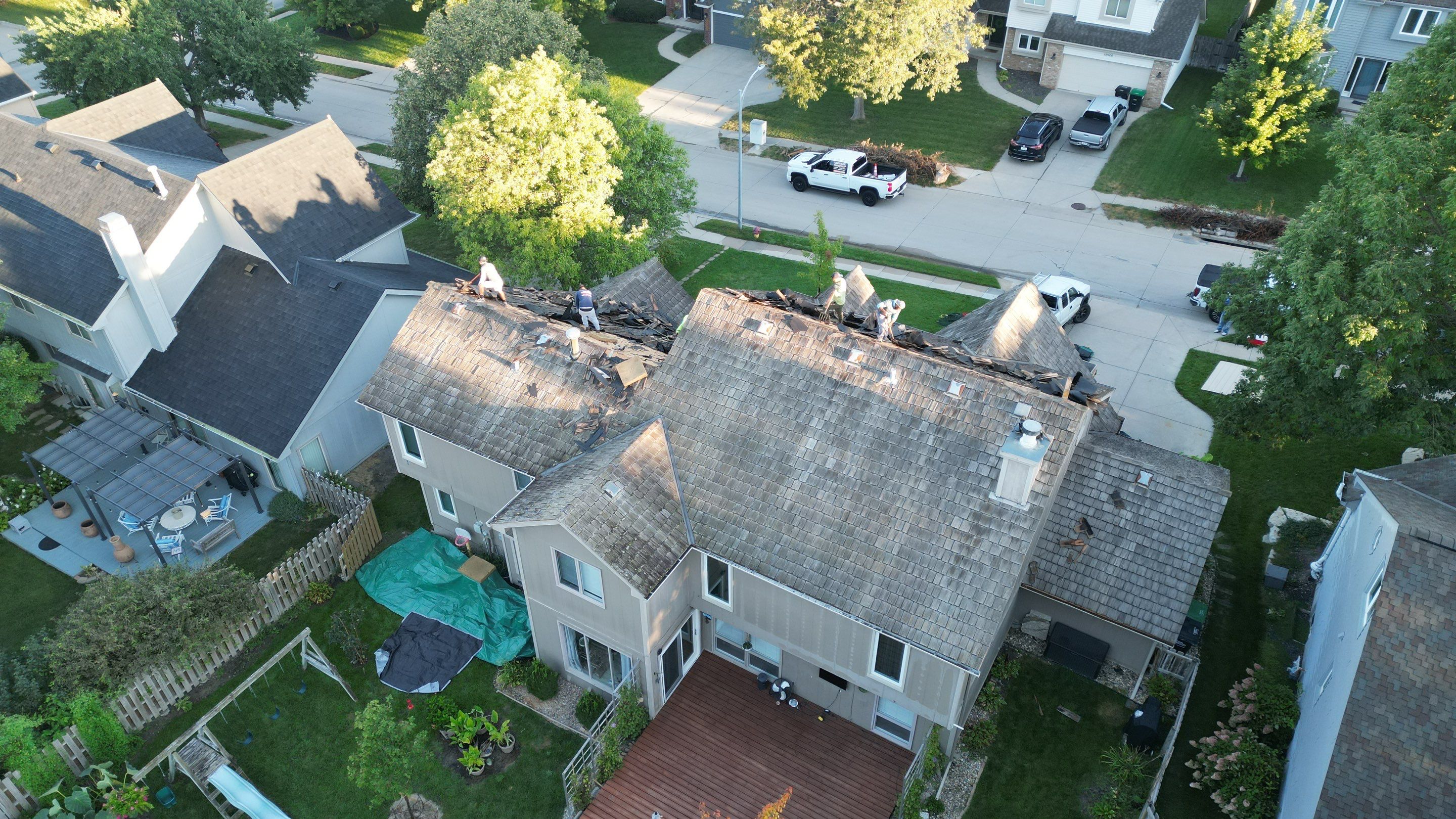 Residential Roofing Installation using IKO ArmourShake in Chalet Wood by Lightning Exteriors