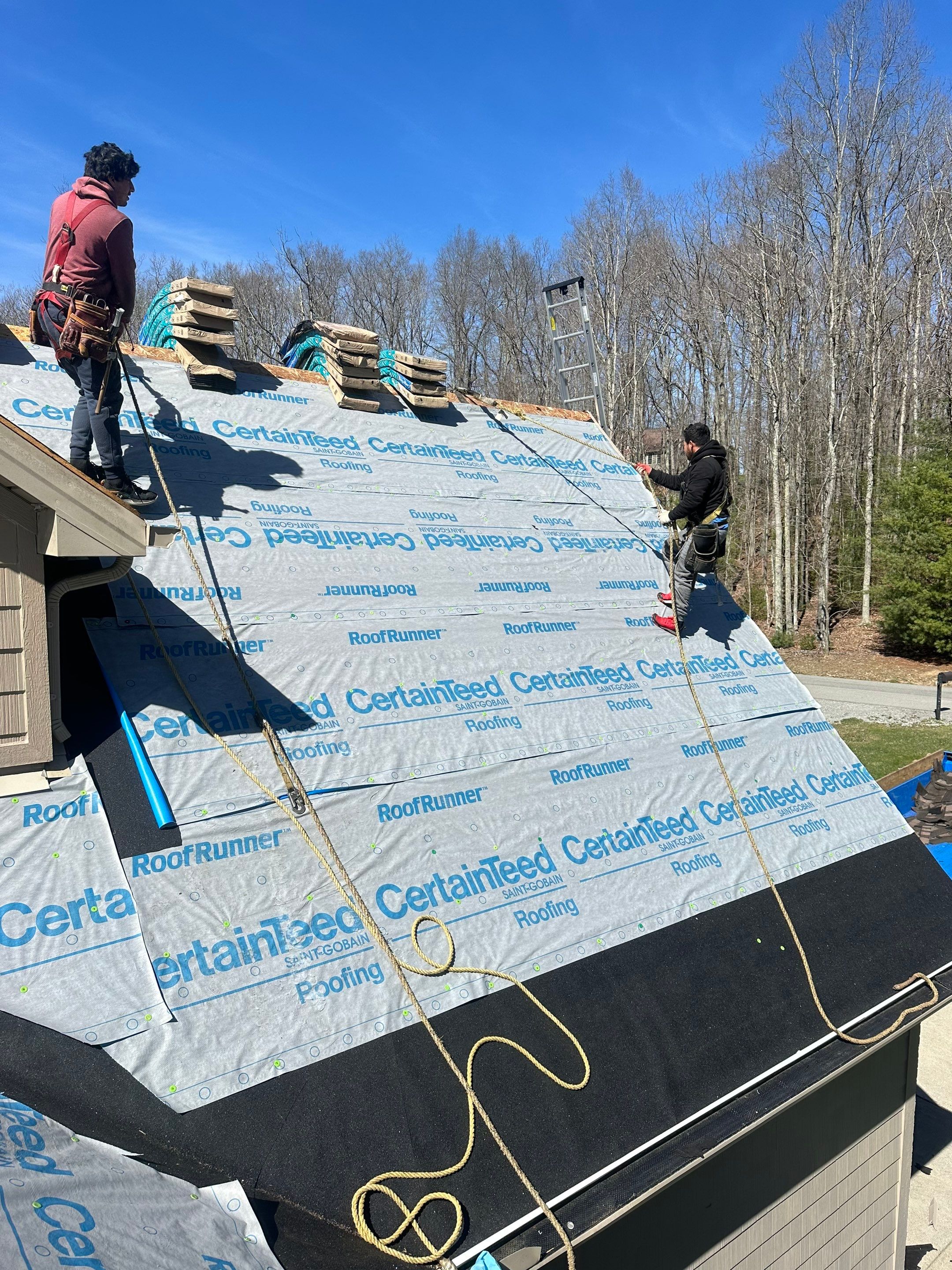 Residential Roofing Installation using certainteed Landmark Shingles by Fahey Roofing + Contracting