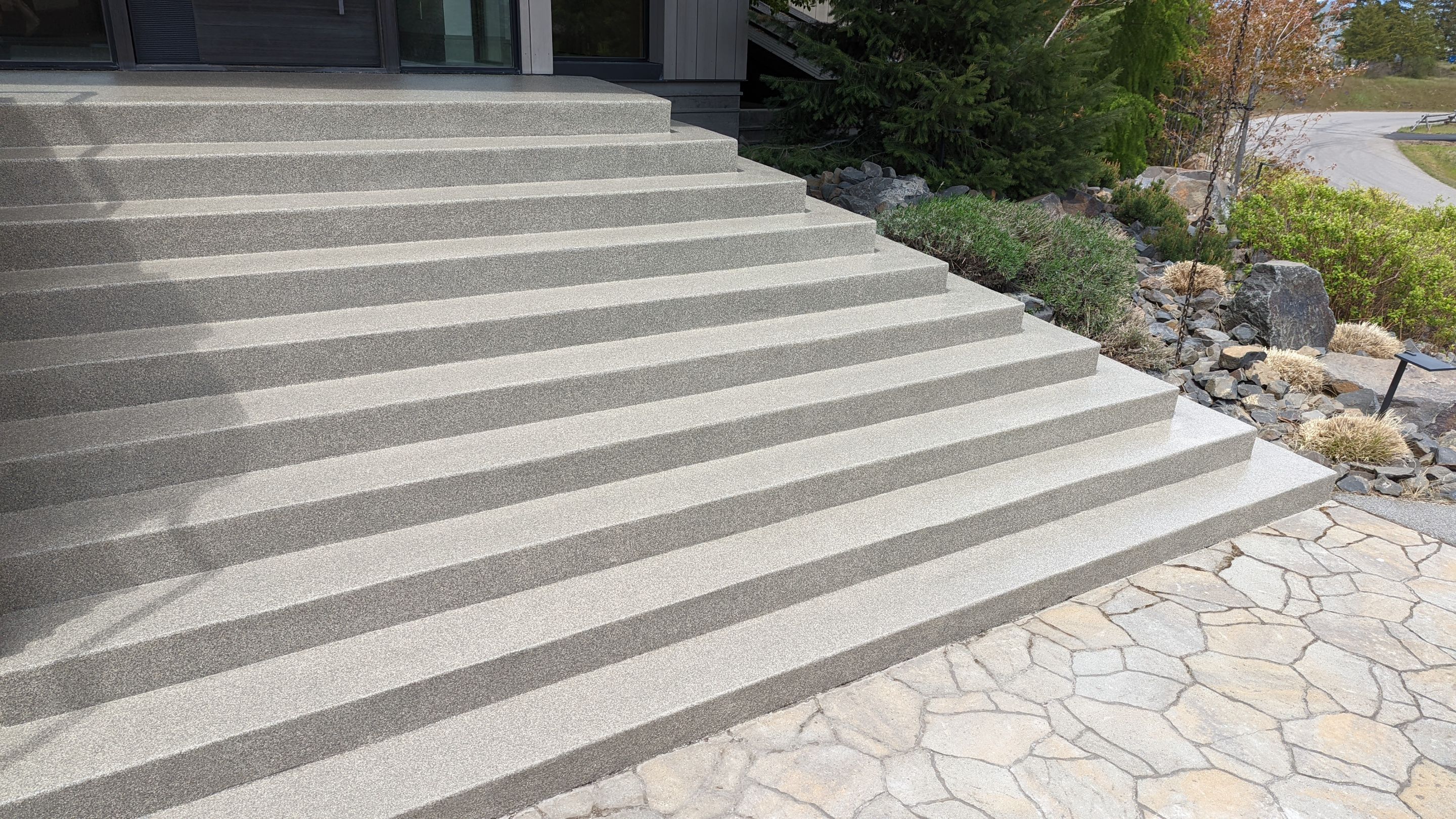 Entryway Transformation using Trail Mix 1/8" Chip by Croc Coatings, LLC
