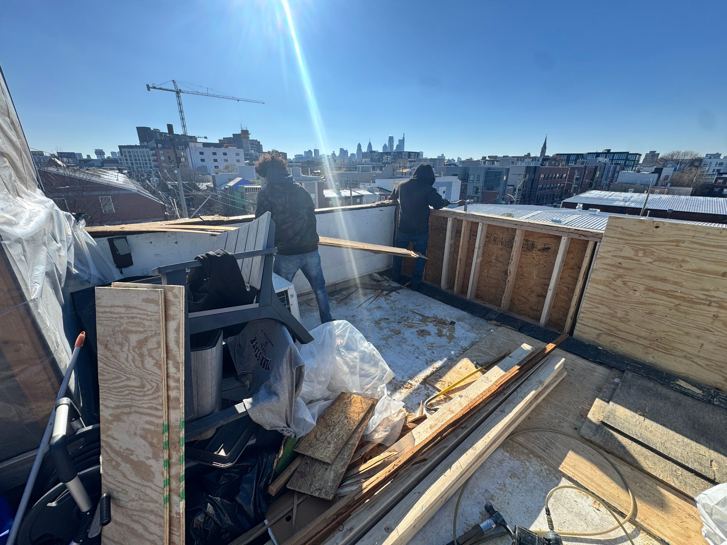 Flat Roof Replacement and Custom Roof Deck Installation in Philadelphia by Hybrid Roofing And Renovations