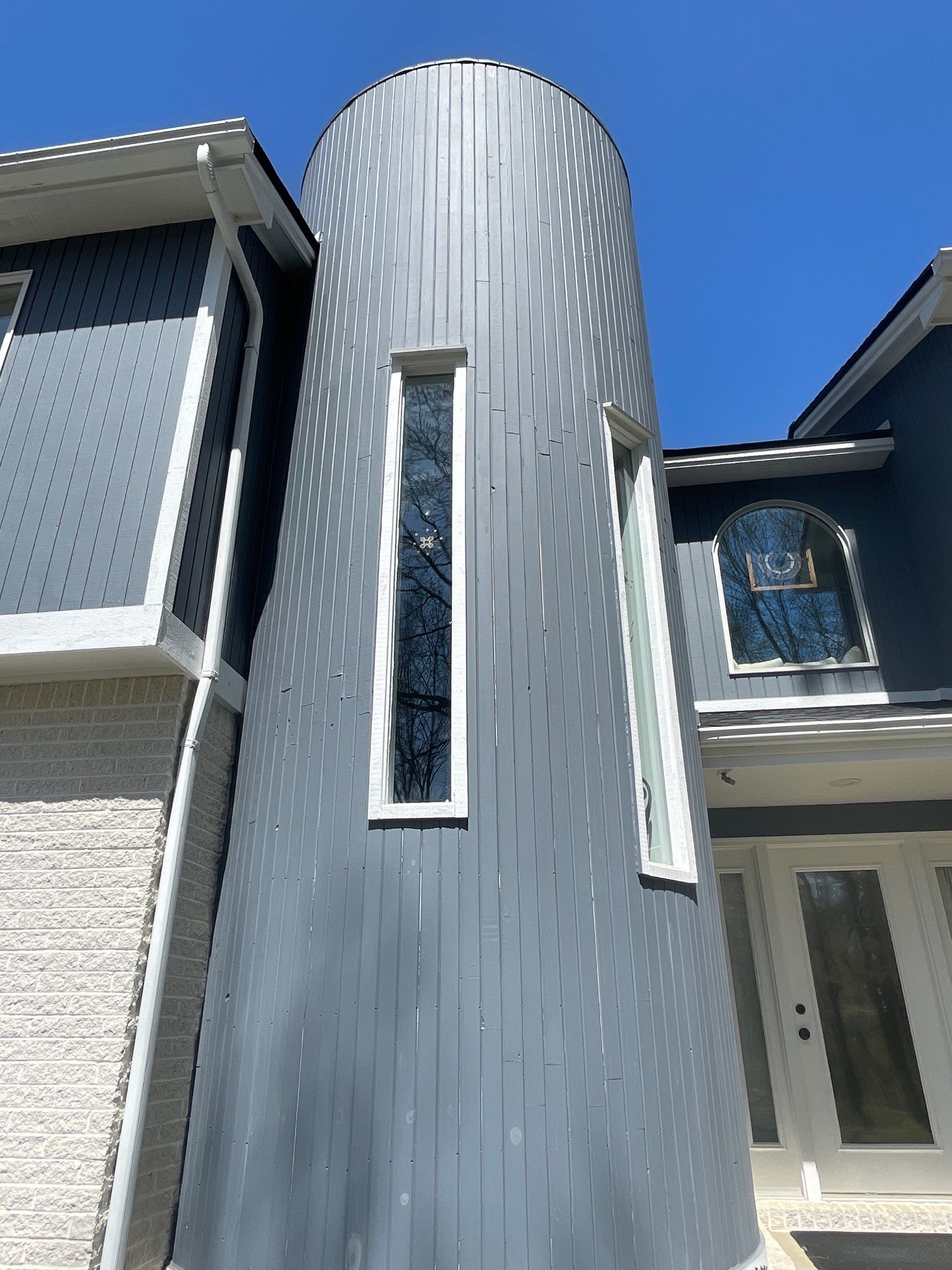 Siding Replacement using CertainTeed Board & Batten Pacific Blue by 180 Contractors