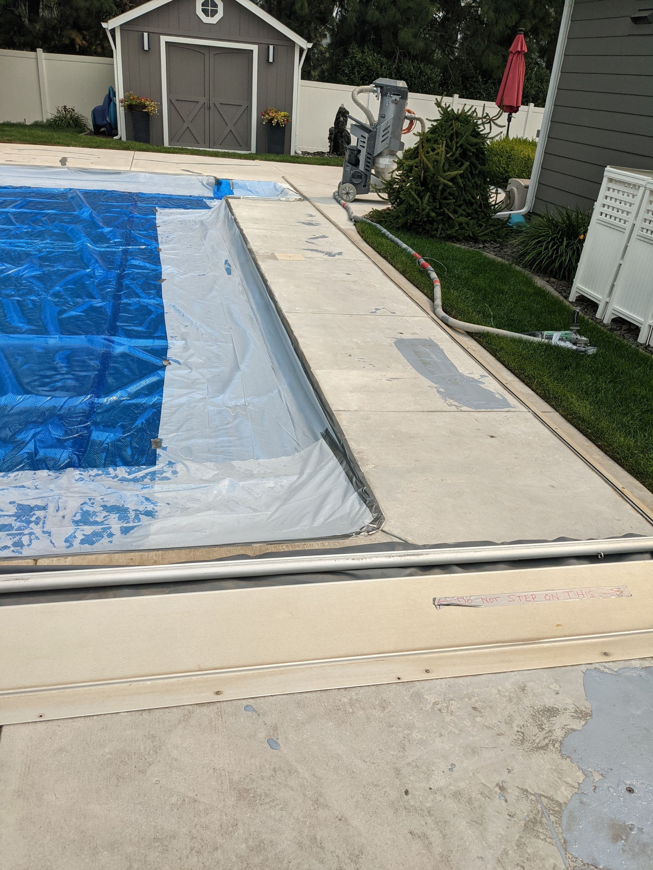 Pool Deck Transformation using Slate Stone by Croc Coatings, LLC
