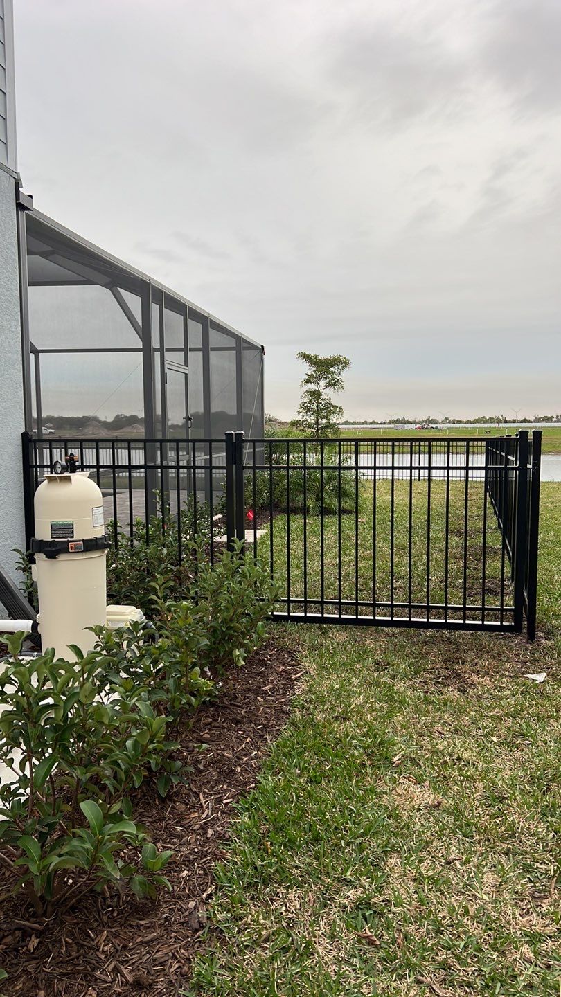 Aluminum Fence Installation using Black 3 Rail Aluminum Fence by Asap fence and gates, LLC