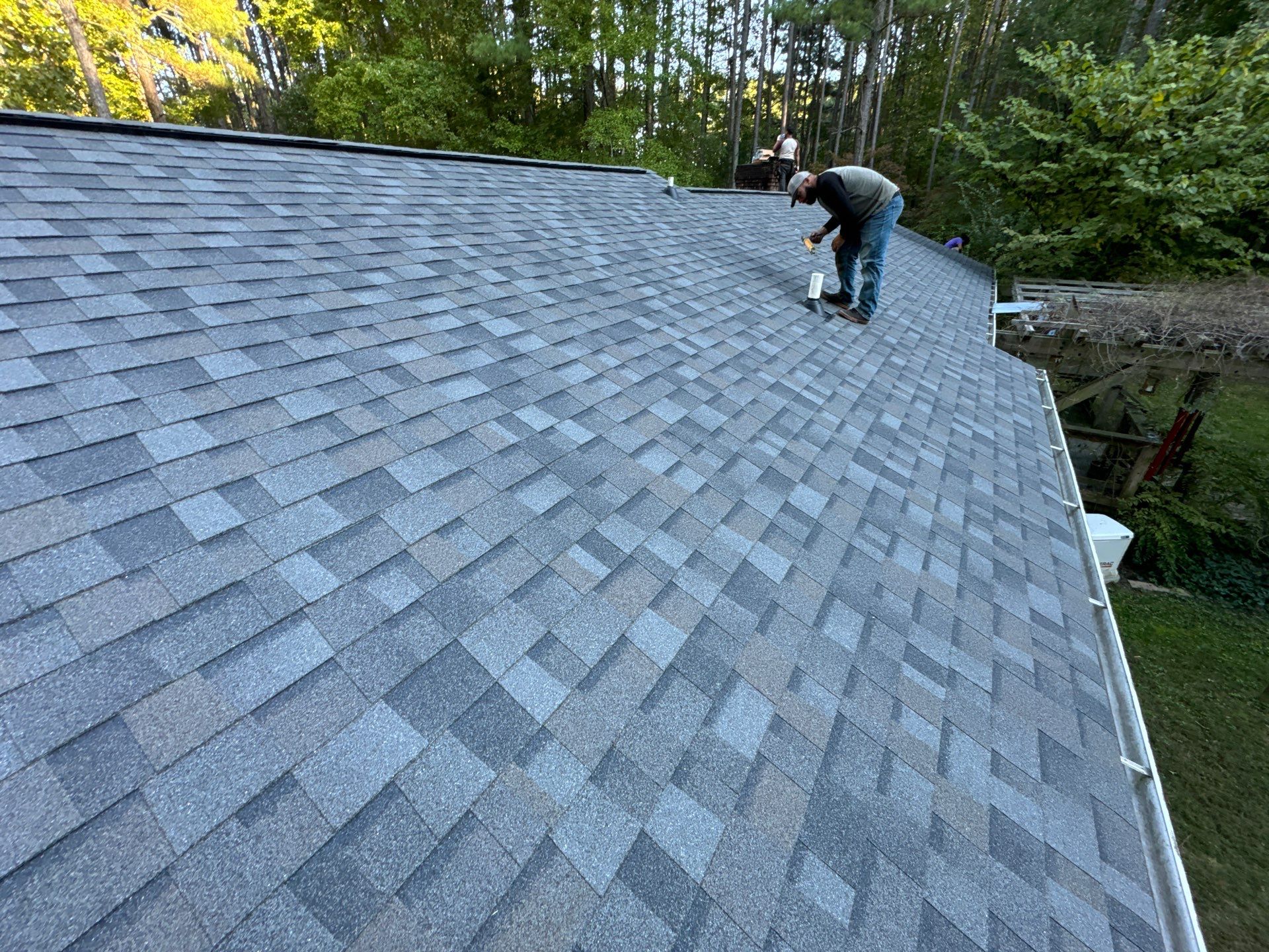 Architectural Shingle Roof Replacement and Chimney Flashing in Amelia Court House by Cade Construction