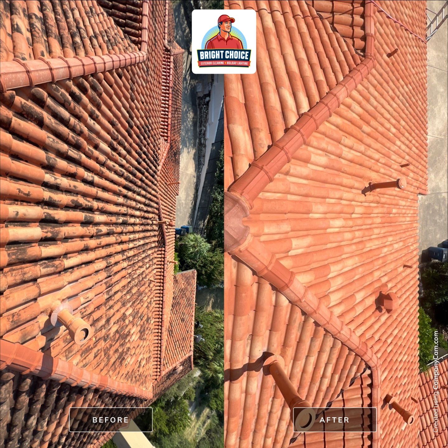 Tile Roof Wash Project in San Antonio by Bright Choice