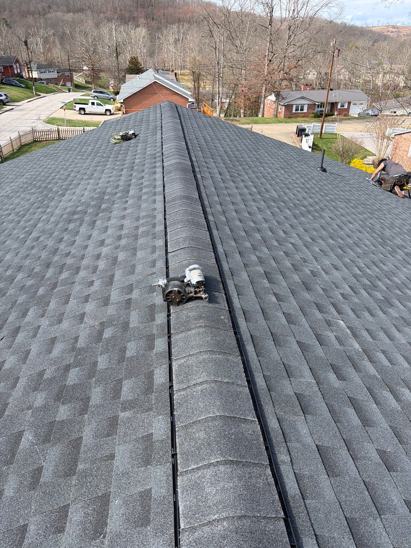 Residential Roofing Installation using GAF Timberline HDZ Charcoal by Rainstoppers Roofing
