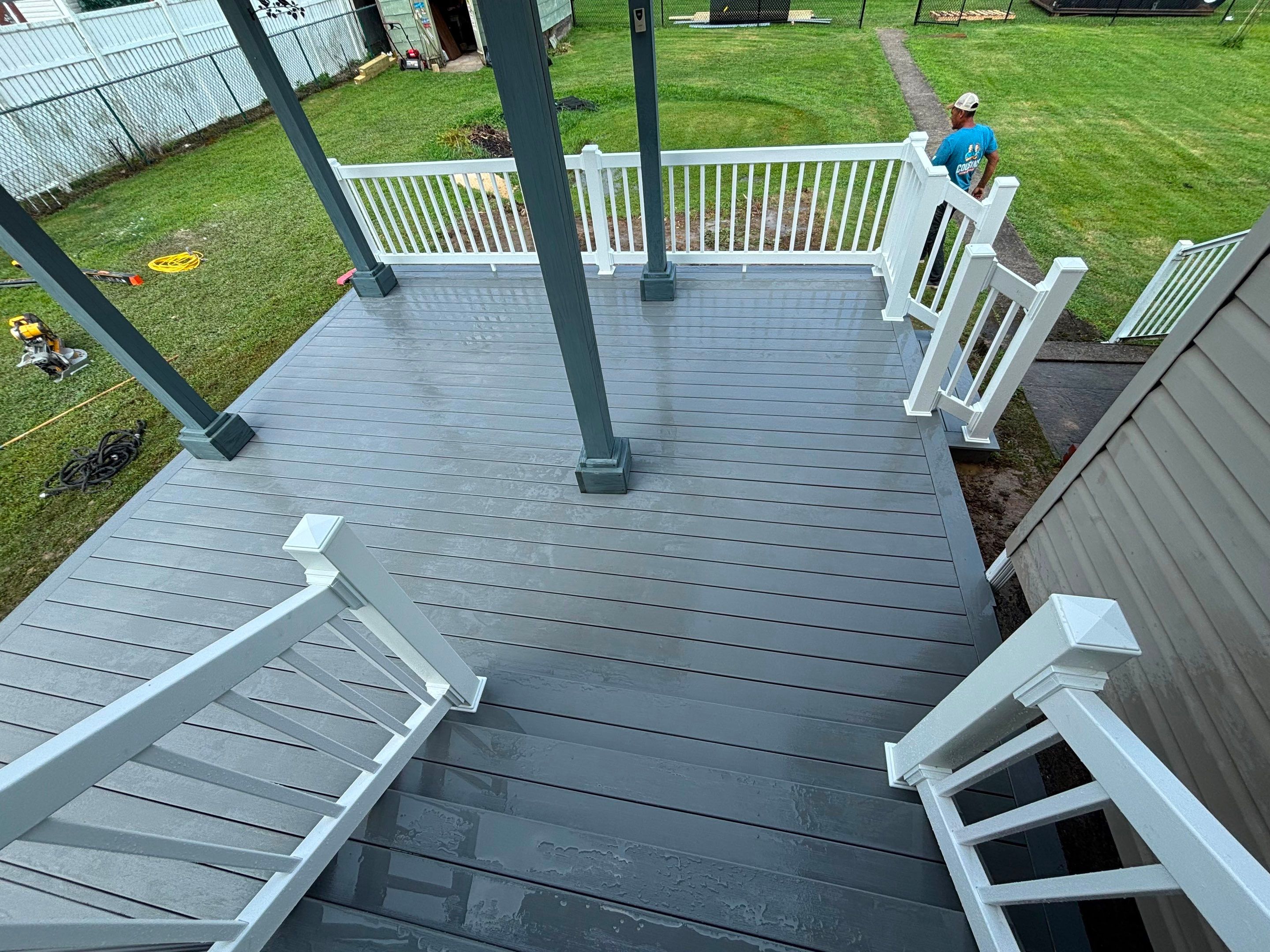 Custom Composite Deck in Hiller, PA by Cousins Roofing Siding & Decks