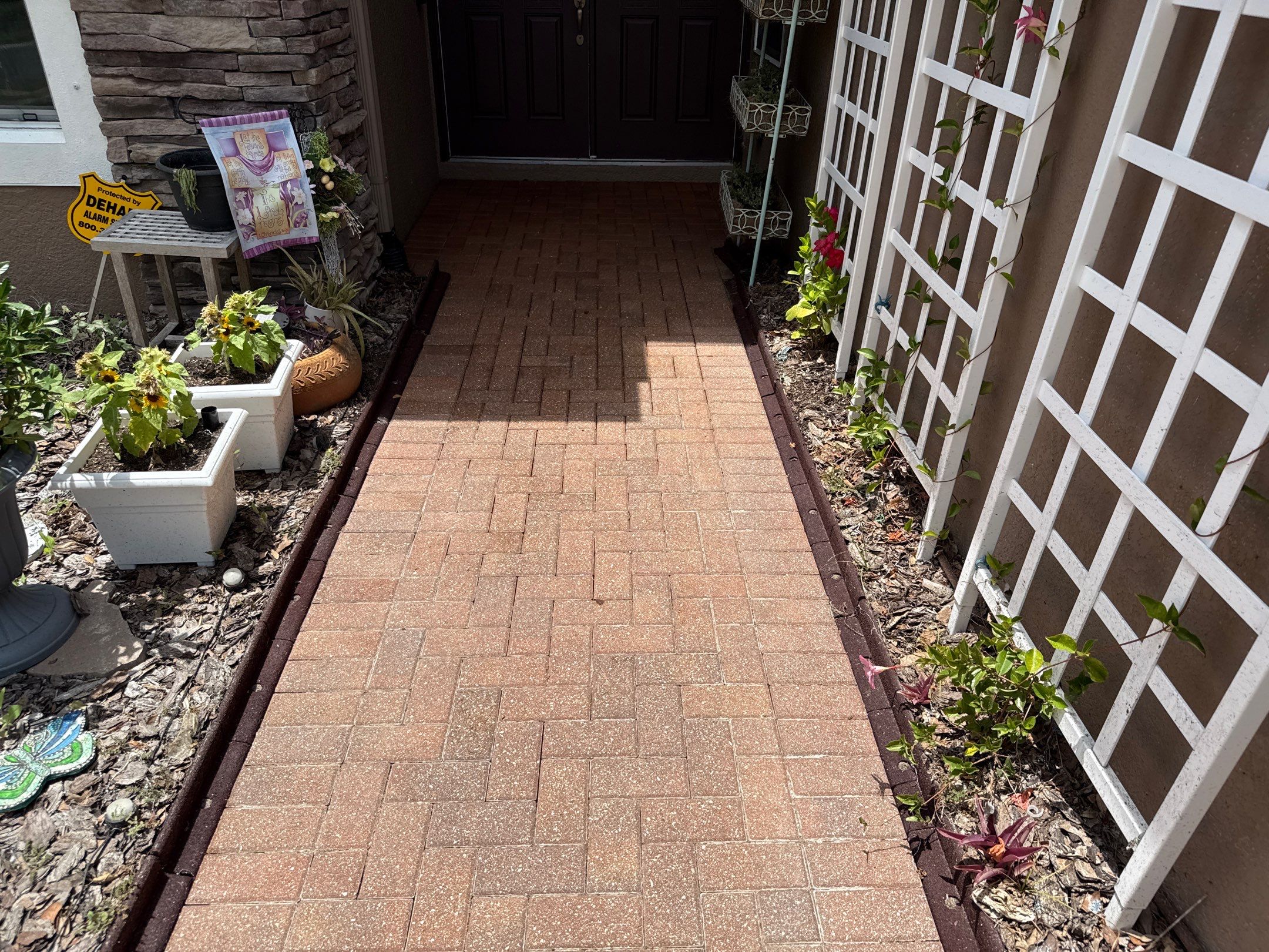 Paver Driveway & Sidewalk Cleaning with Hi-Low Surface Cleaner – Oakleaf Hammock, Ellenton, FL by Sunshine AquaWash