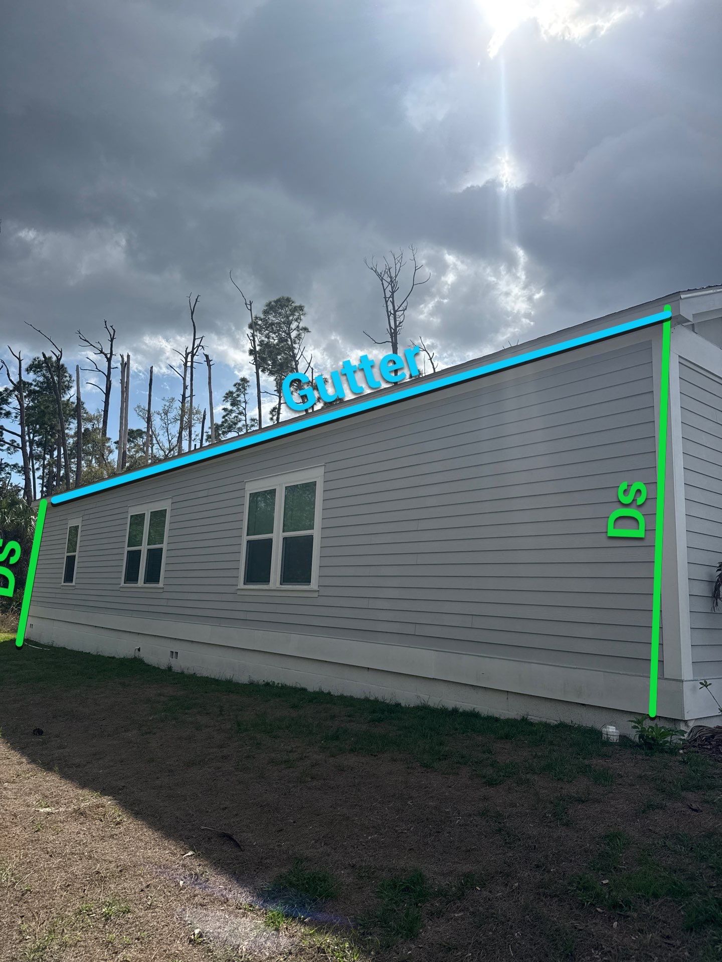 Downspout Installation using 3X4 Elbow Downspout in Port Charlotte FL by Gutter Professors