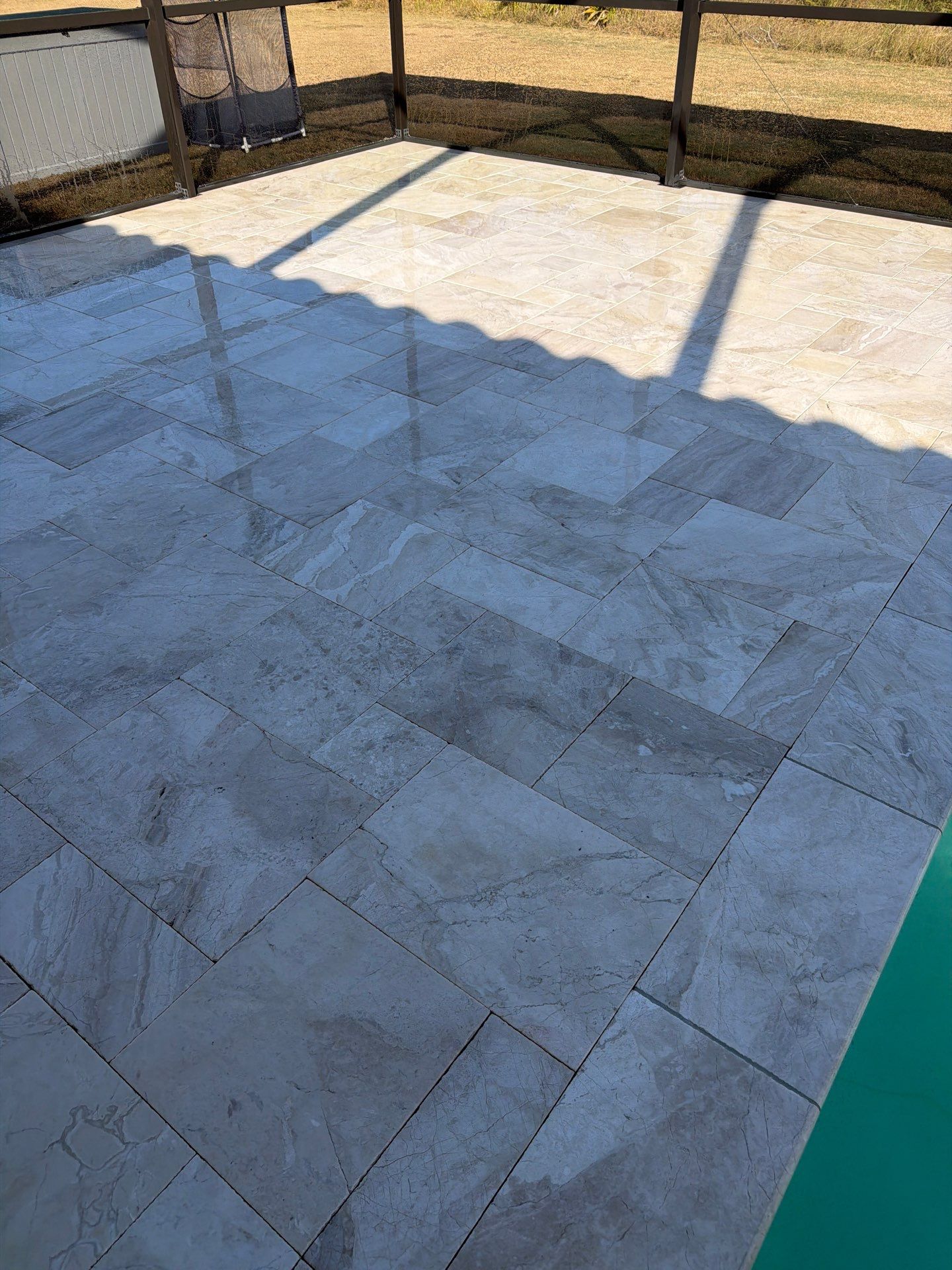 Travertine Paver Sealing Project in Sun City Center by Supreme Paver Experts