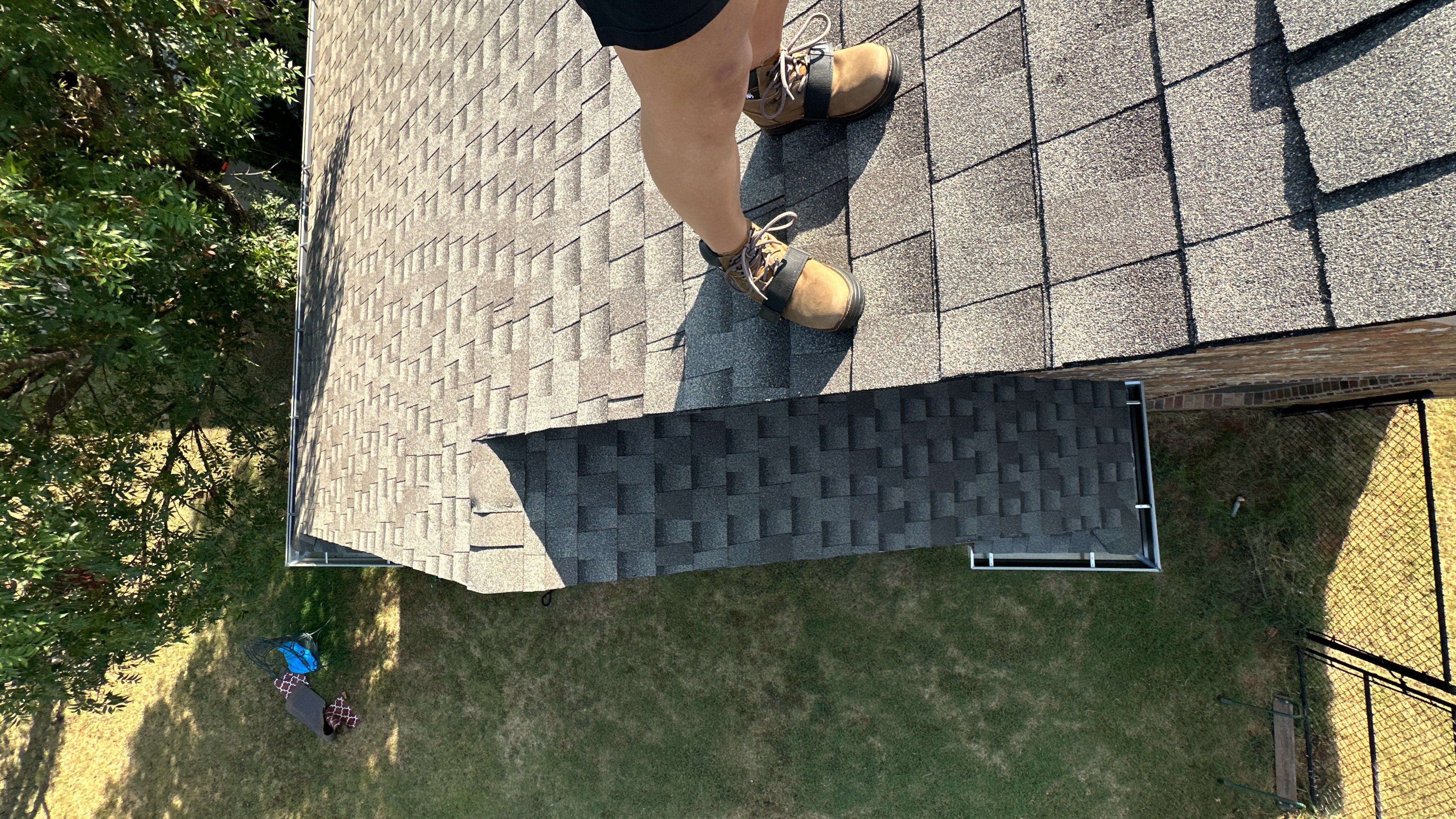 Reroof using GAF HDZ Weathered Wood by Castillo Roofing