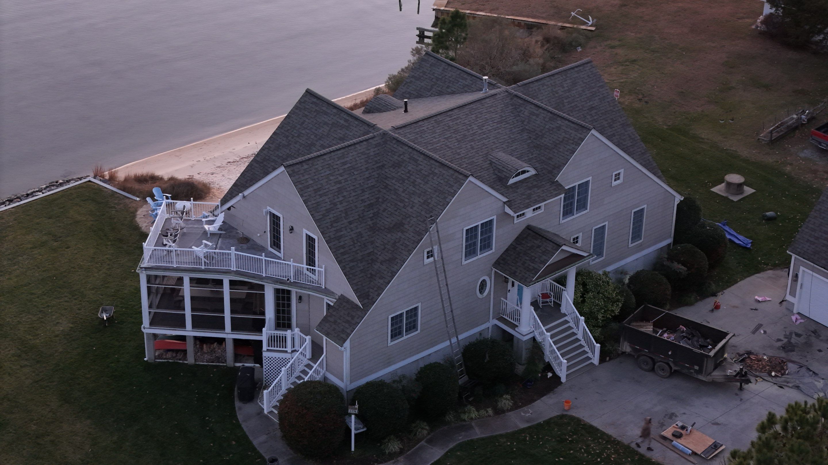 Waterfront Roof Replacement in White Stone, VA by Cade Construction