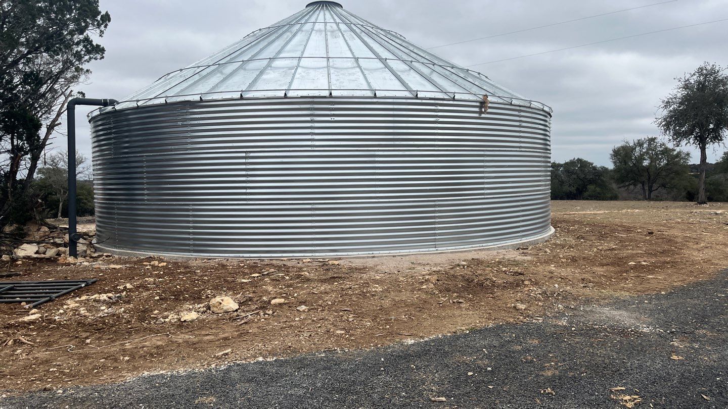 150K Equestrian center with 25K backup tank for potable water. by Hill Country Rain Water