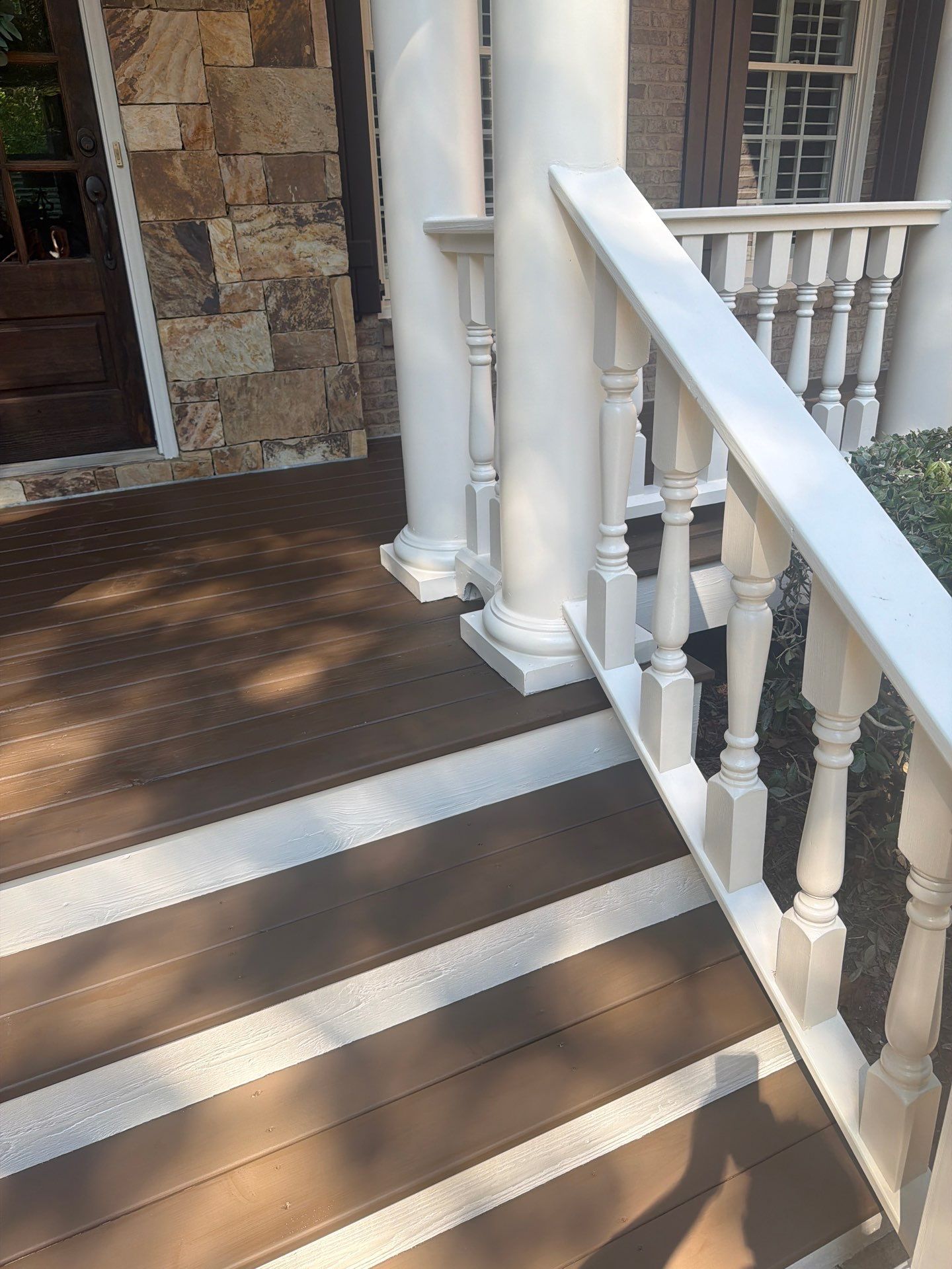 Alpharetta, GA Front Porch Replacement using Cedar Decking by Nelson Exteriors