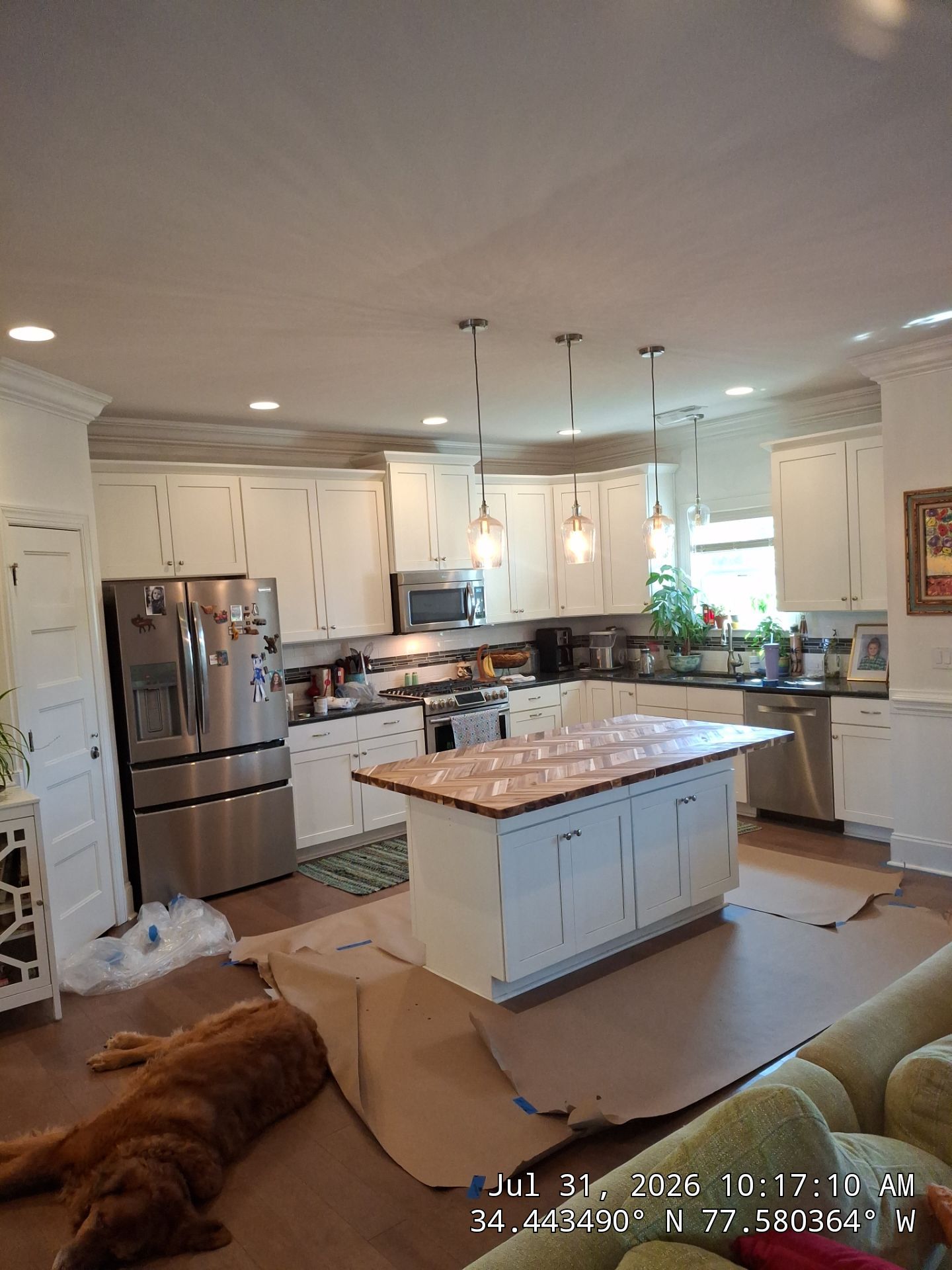 Kitchen Updates, Butler Pantry Removal, and Outdoor Shower Installation in Hampstead by RGR Construction and Roofing, LLC