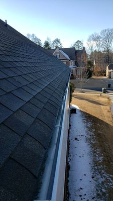 Gutter Cleaning using water