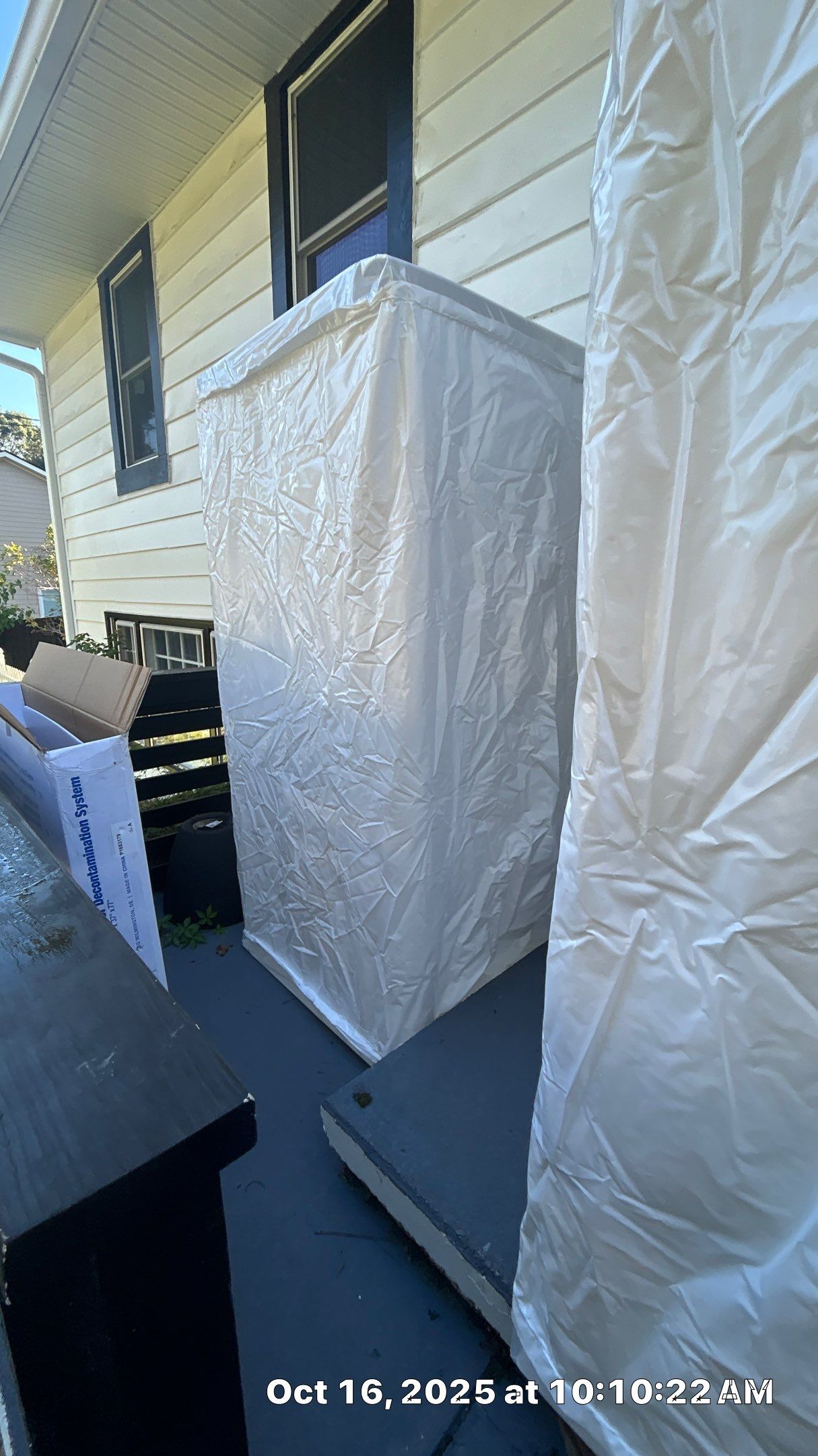 Friable asbestos ceiling abatement with air monitoring by EAS Environmental, LLC.