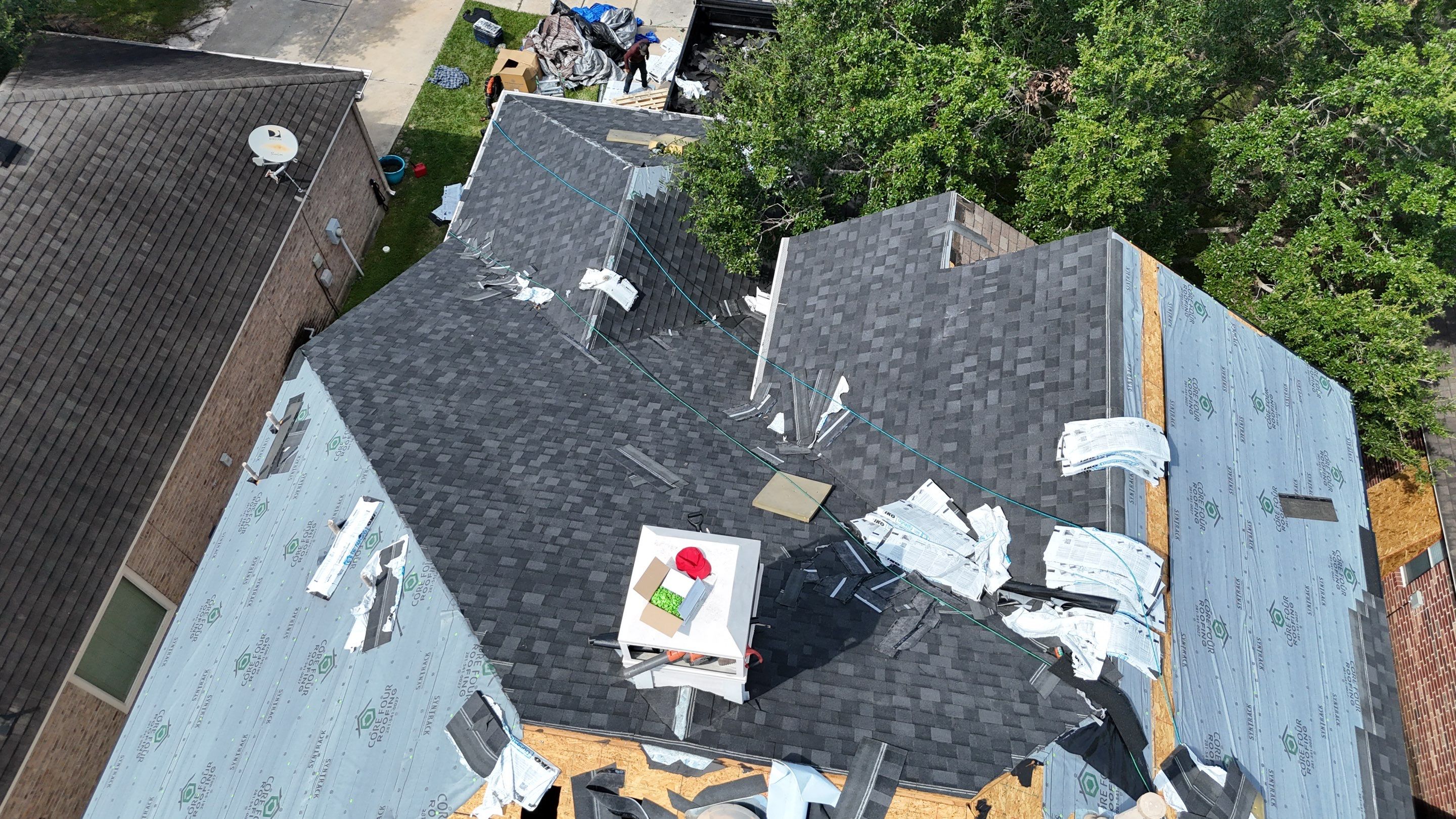 Residential Roofing Installation using IKO Dynasty by Core Four Roofing