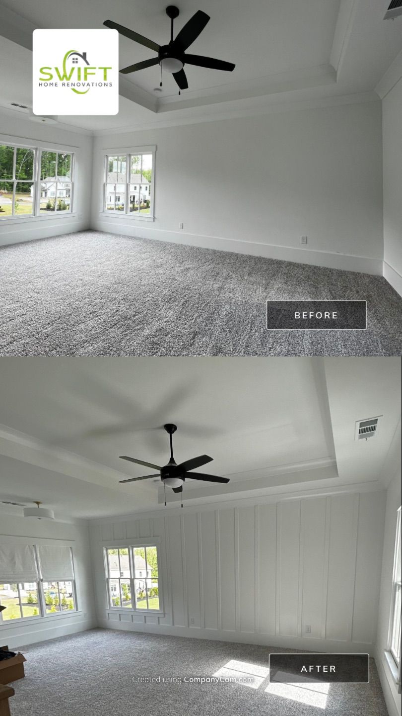 Custom Board and Batten and Interior Painting in Acworth by Swift Home Renovations