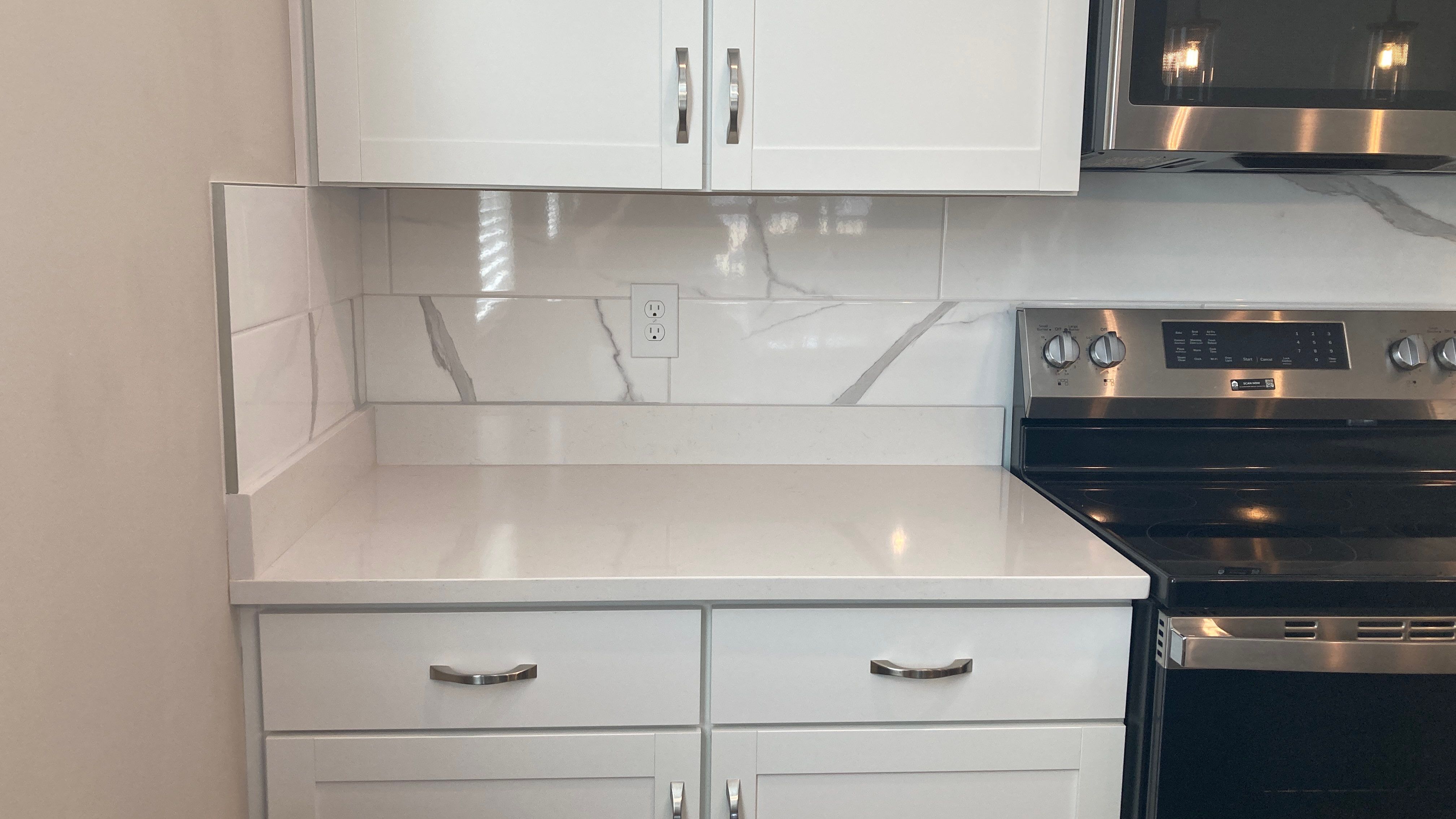 Marble Backsplash  by Footprints Floors of Nashville