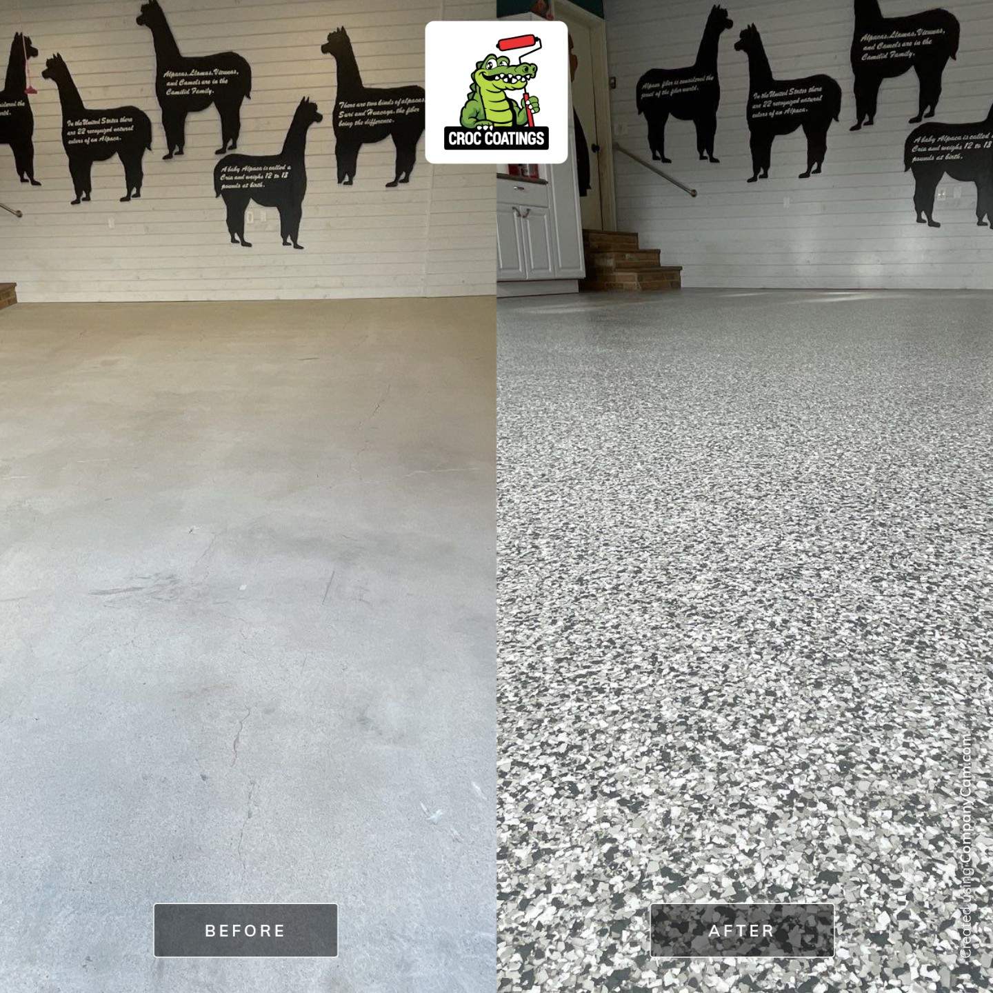 Garage Transformation using Slate Stone and the Penntek Evolution System by Croc Coatings, LLC