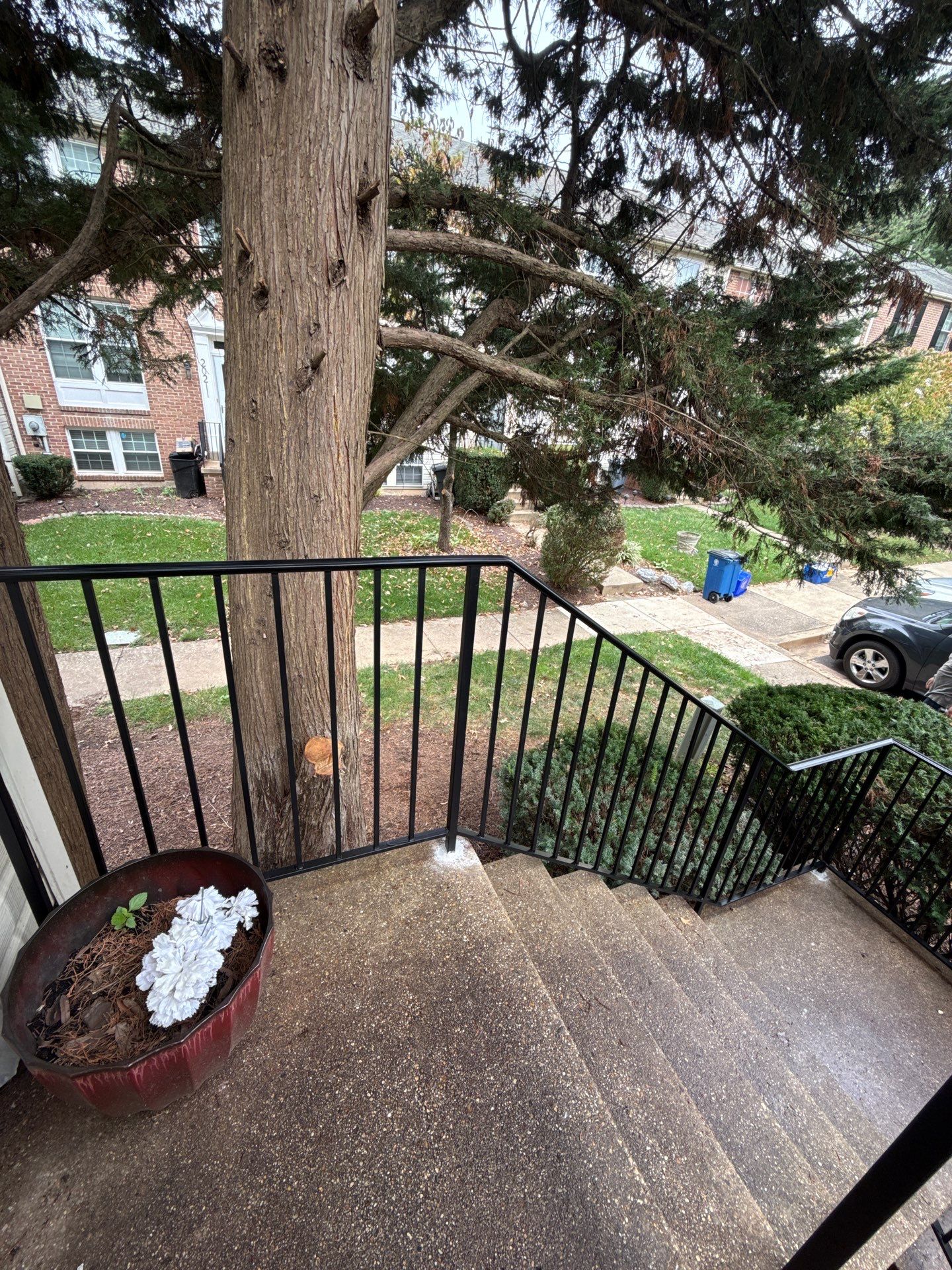 Black Metal Handrail Installation for Damascus Residential Entryway by Capitol Iron Works