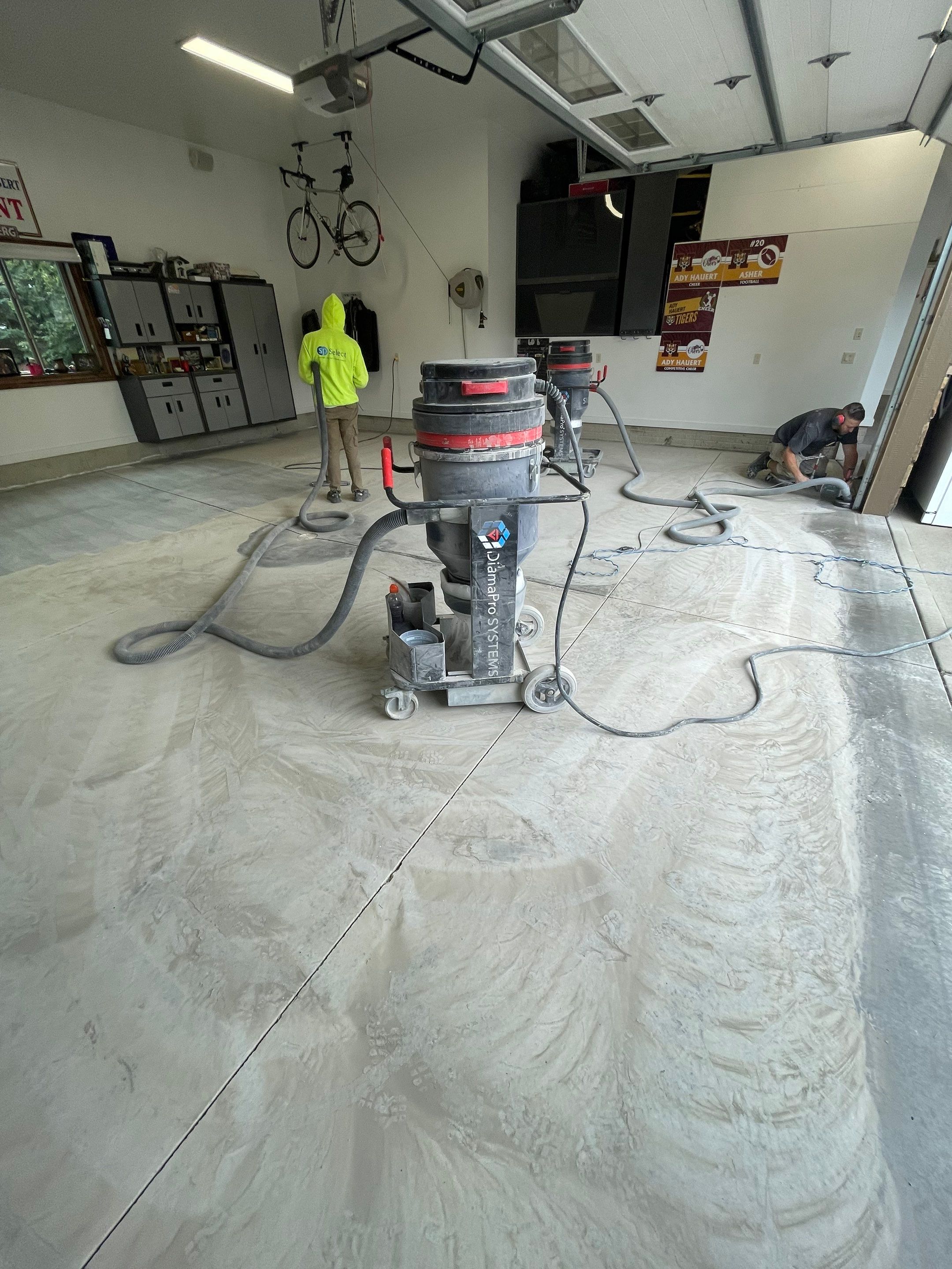 Garage Floor Coating and Domino Flake Finish in Sioux Falls by Select Painting, Coatings & Garage Cabinets