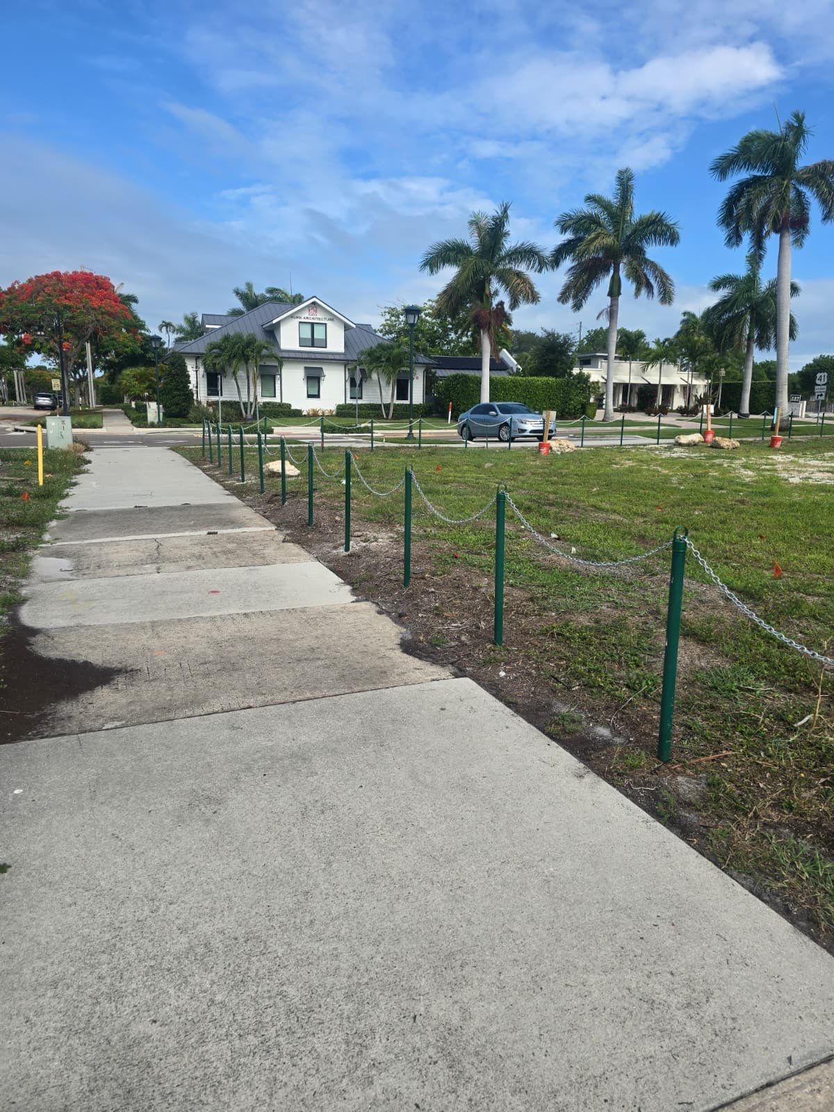 Commercial Post and Chain Fence Installation in Naples by True Fence LLC