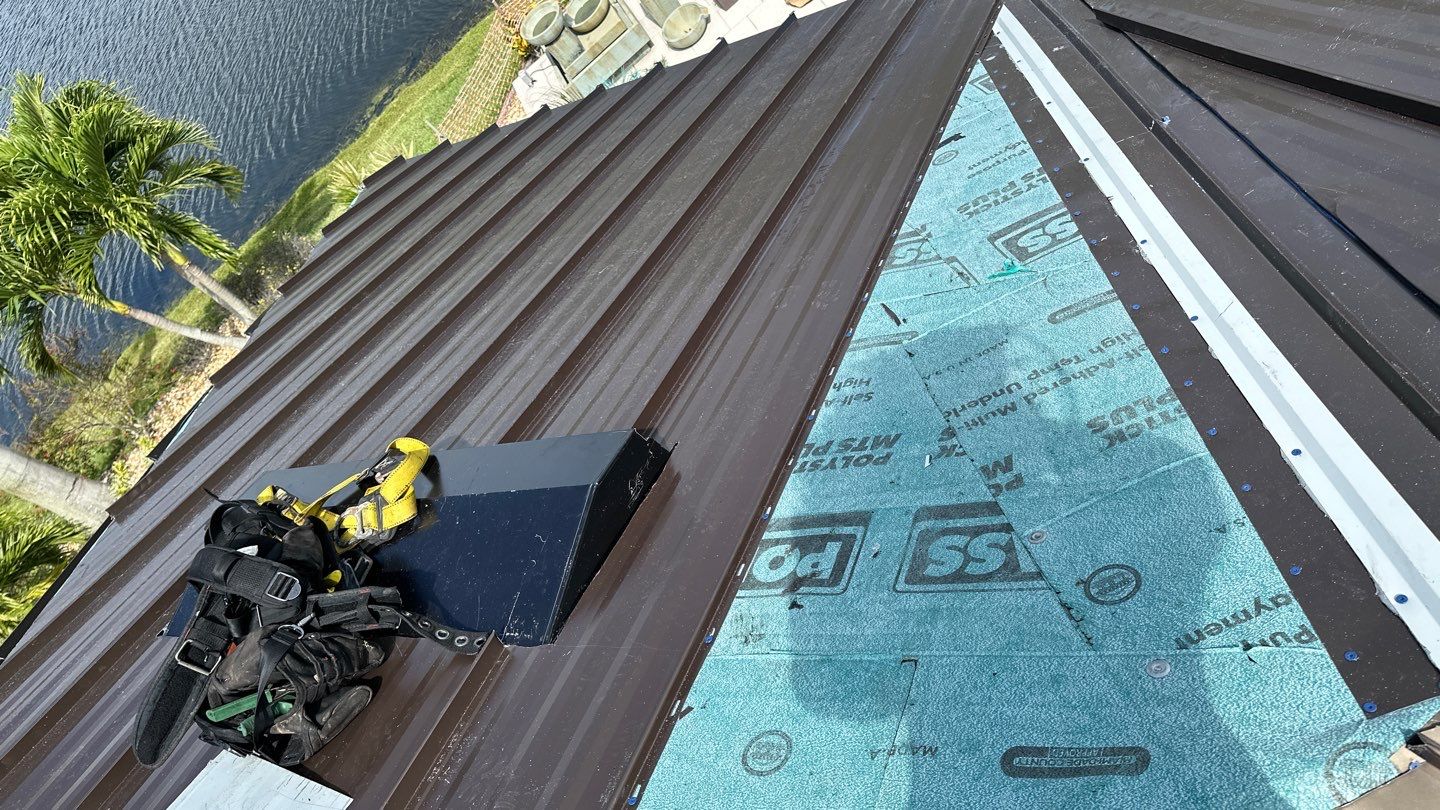 Residential Roofing Installation using Standing Seam Metal Roof in Cape Coral, FL by International Roofing