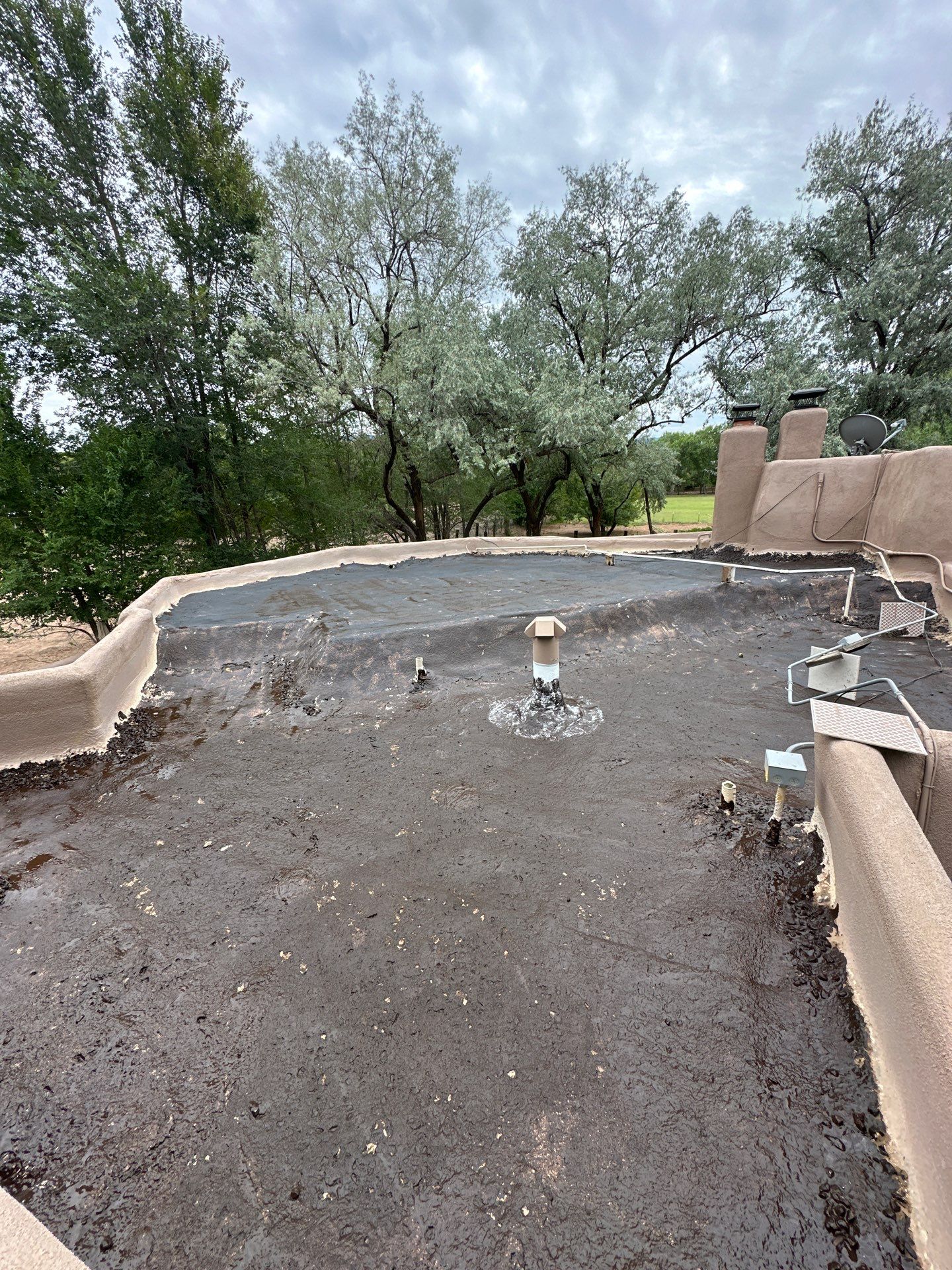 Residential roof application by SPF Services 