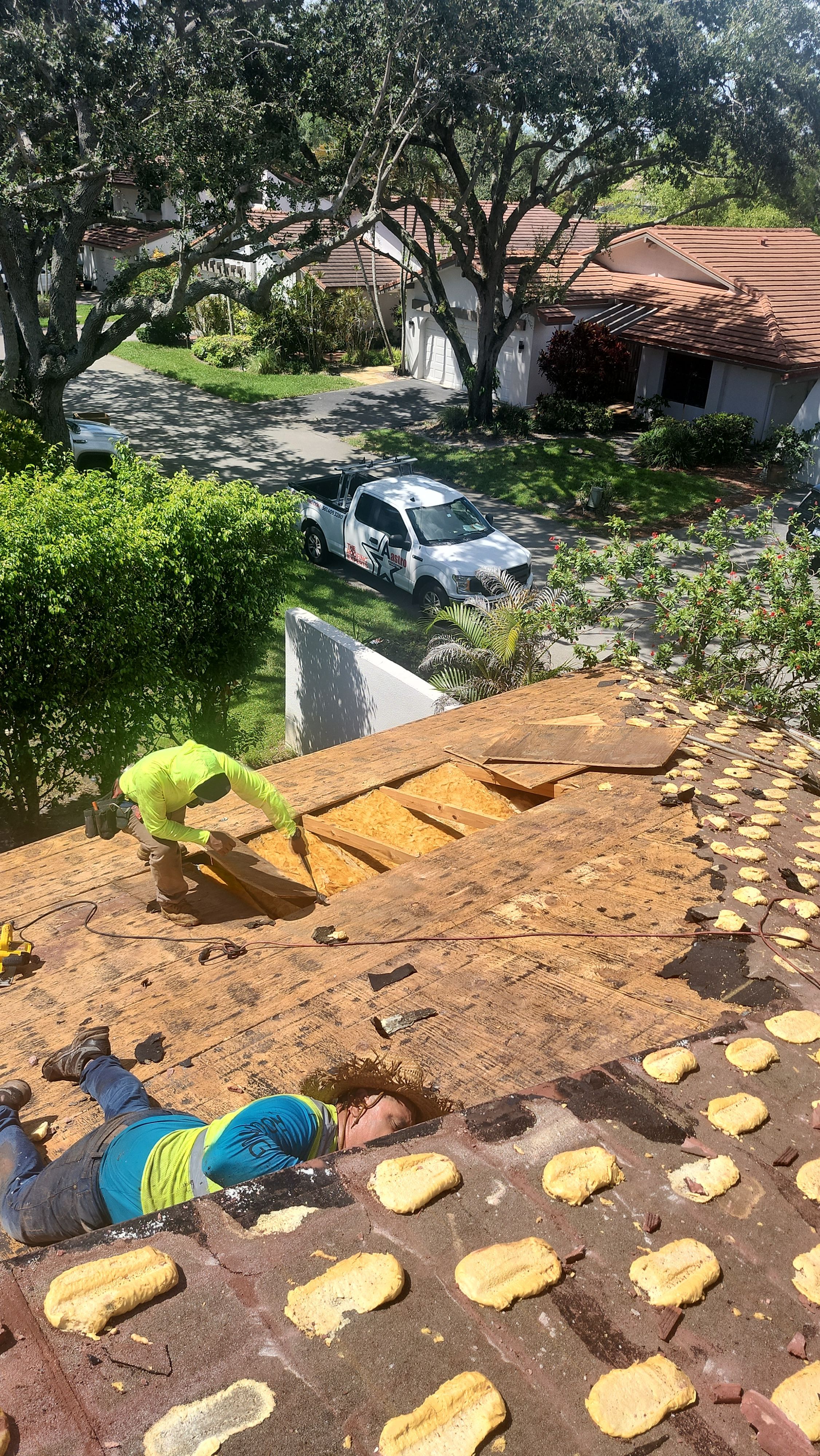 Full Tile Roof Replacement and Sheathing Repair in Deerfield Beach by Aastro Roofing