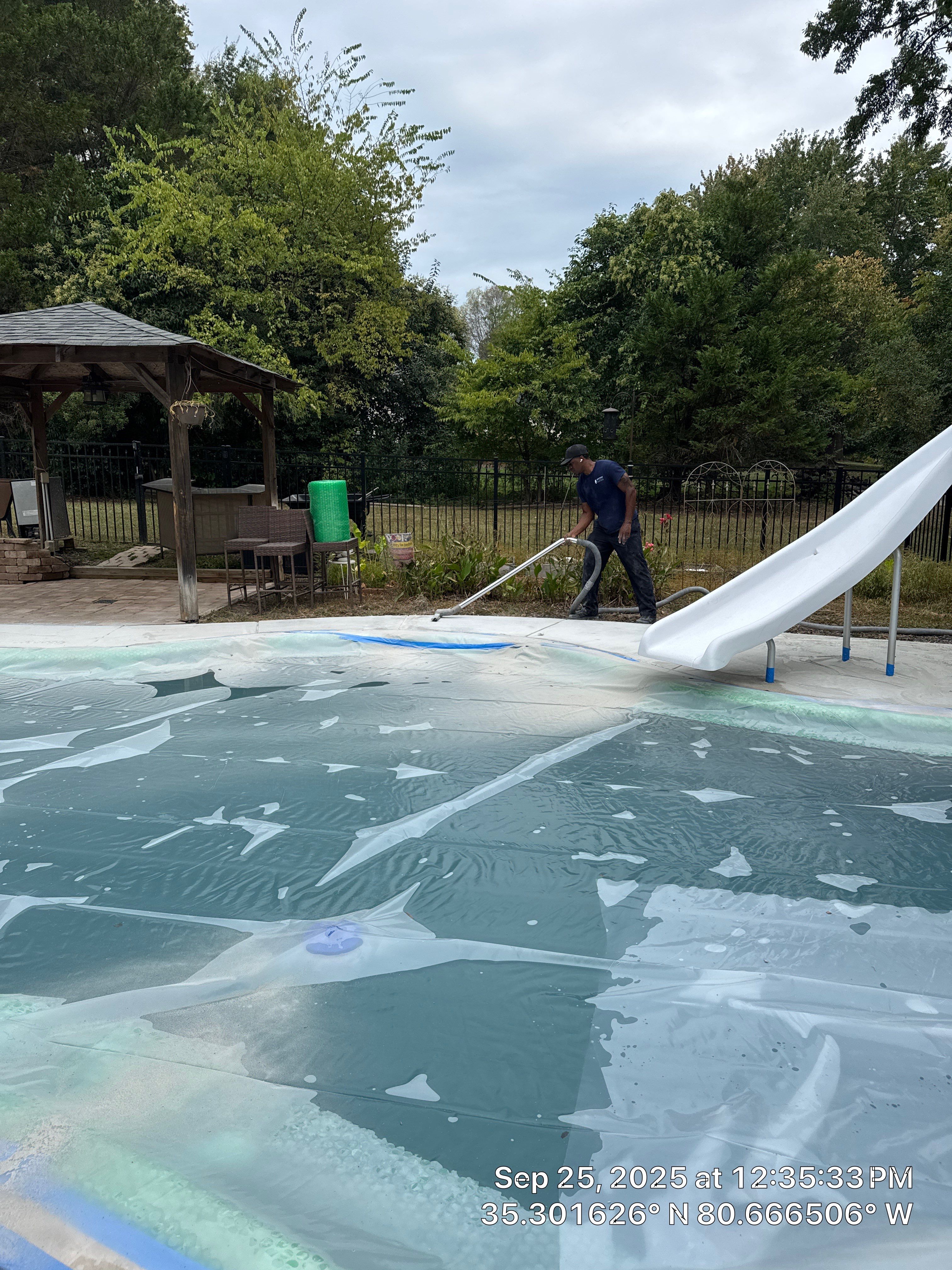 Pool Deck OverLay in Knockdown finish by Endure Concrete Coatings