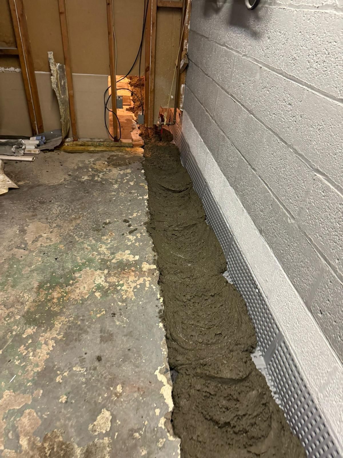 Interior French Drain Basking Ridge NJ by Pure Service Pro, LLC 