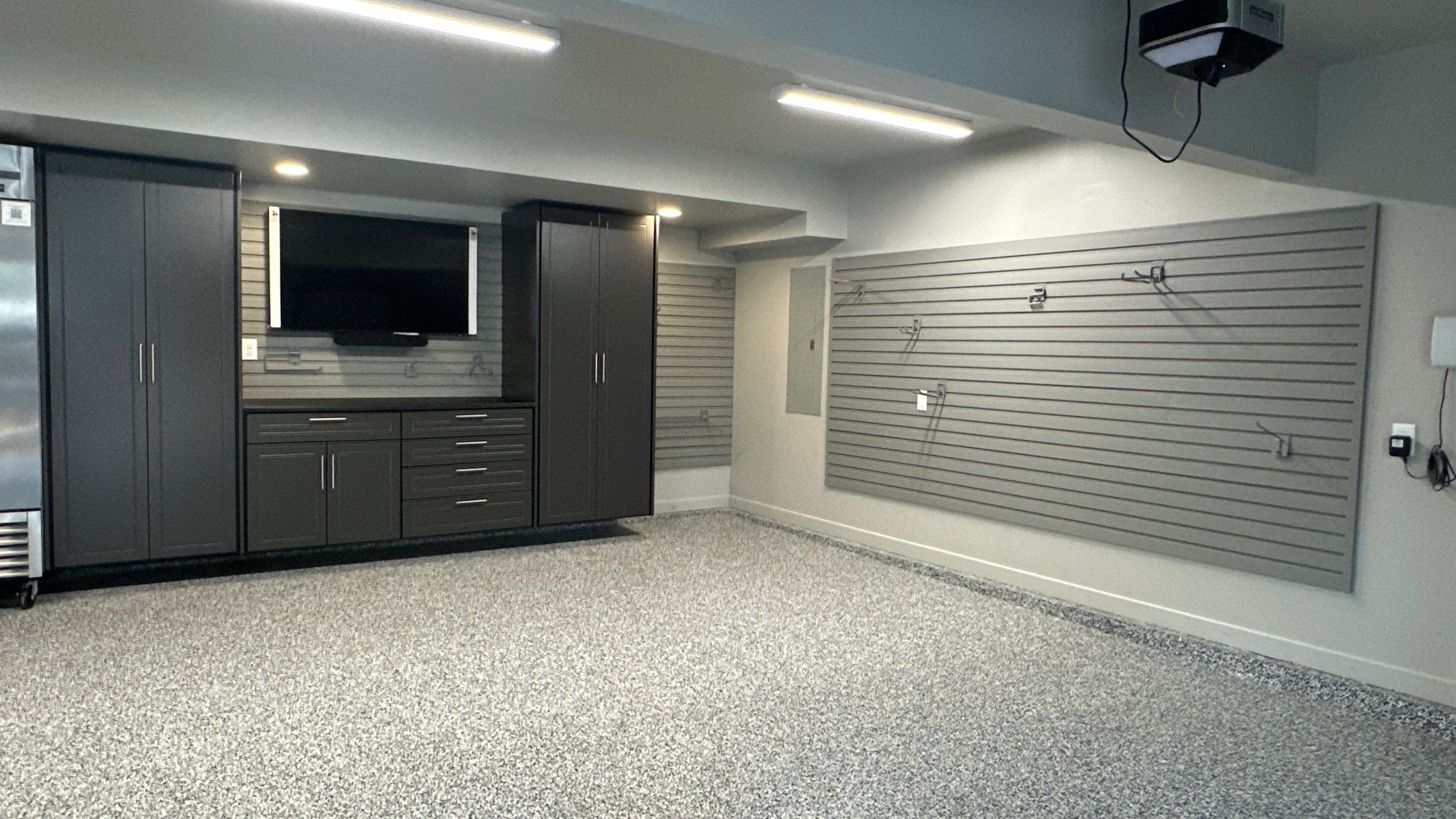 David M. took his garage up a notch with Brand new cabinets and an amazing floor by Banner Garage
