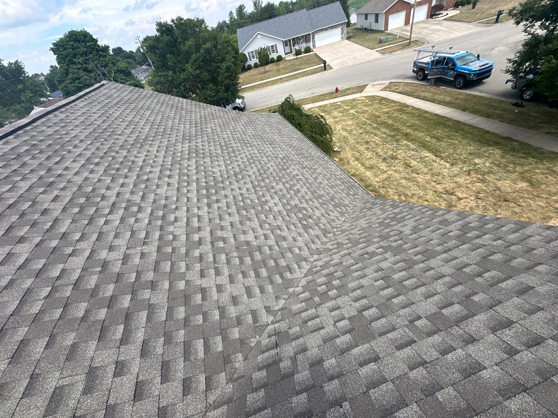 Residential Roofing Installation using Timberline HDZ Shingles - Weathered Wood by RoofX 