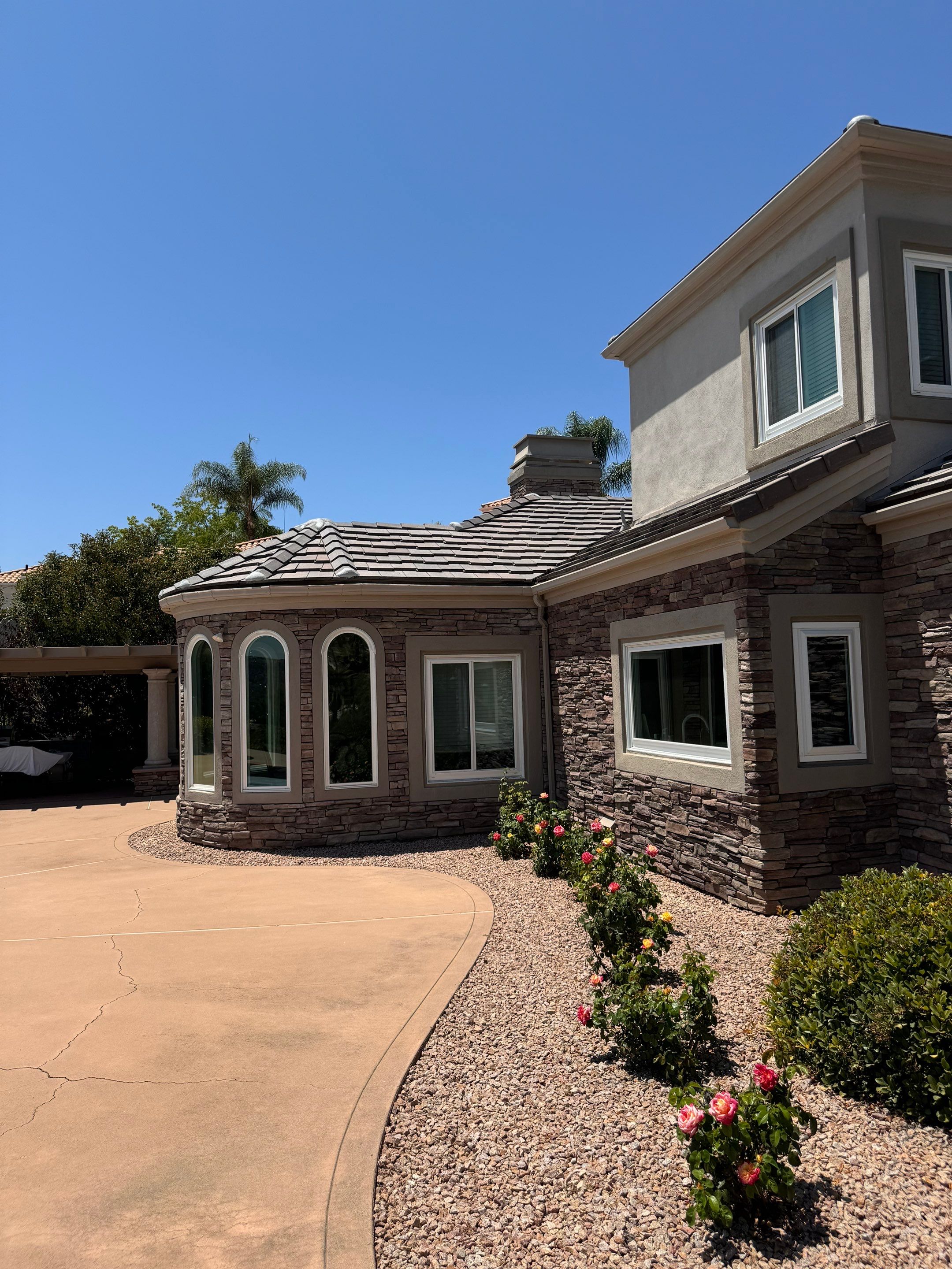 Full Roof Replacement Featuring Staggered Eagle Concrete Tiles in Poway by Reliable Roofing San Diego Inc.