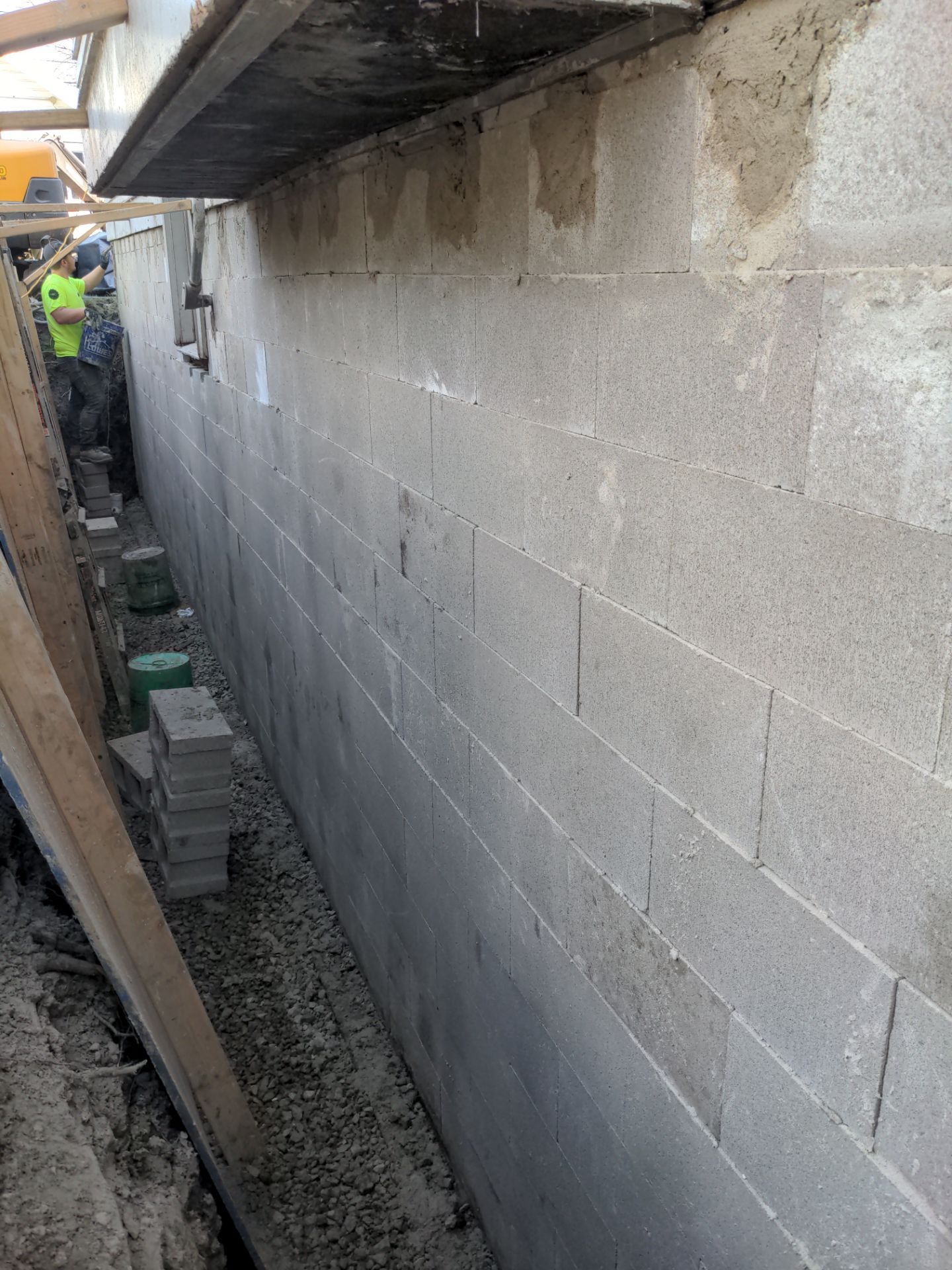 Basement Wall Rebuild with Exterior Waterproofing by Toledo Basement Repair