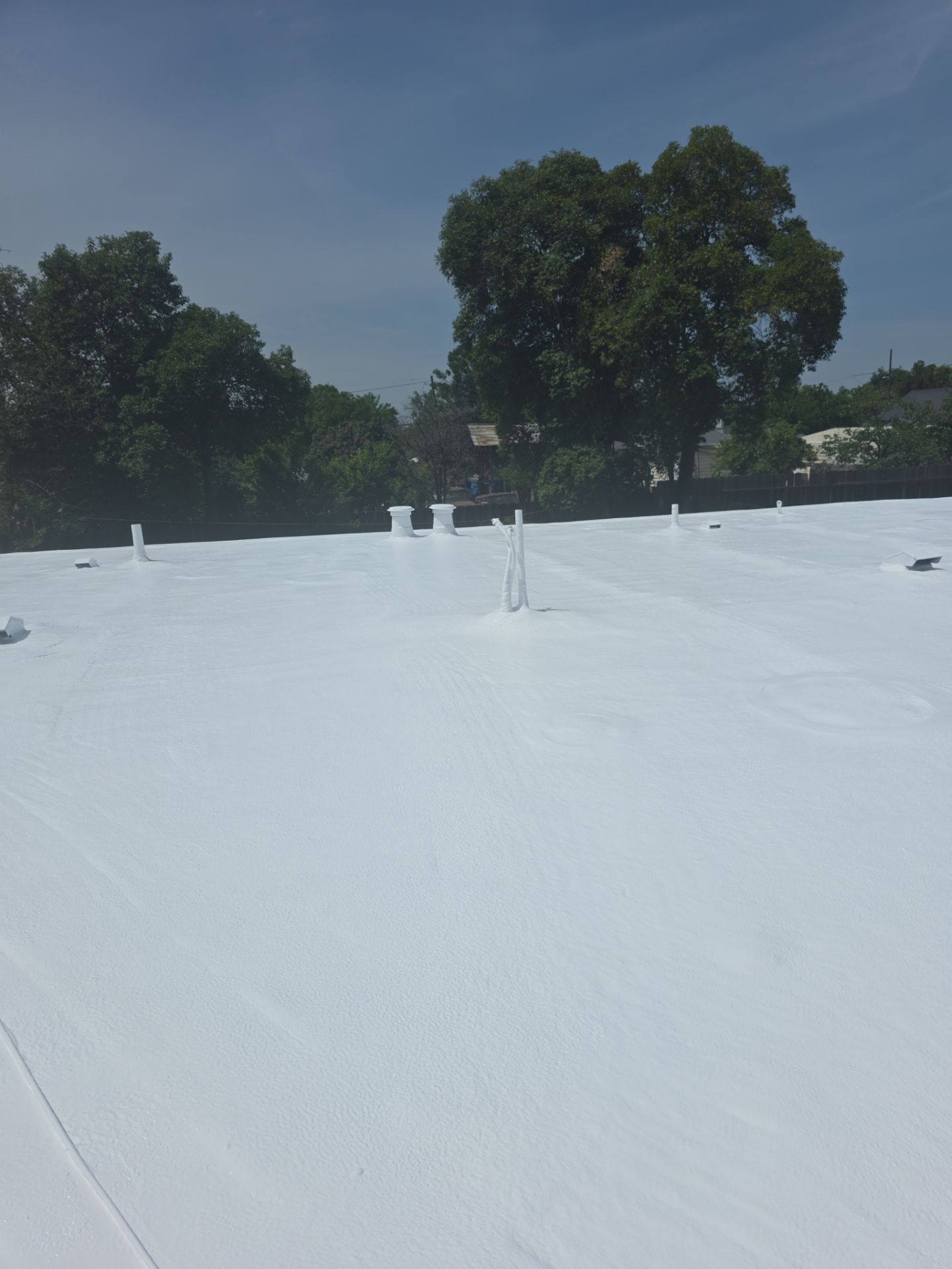 Foam Refurbish using Conklin Benchmark/PUMA XL coatings and spray foam by Straight Edge Roofing Inc