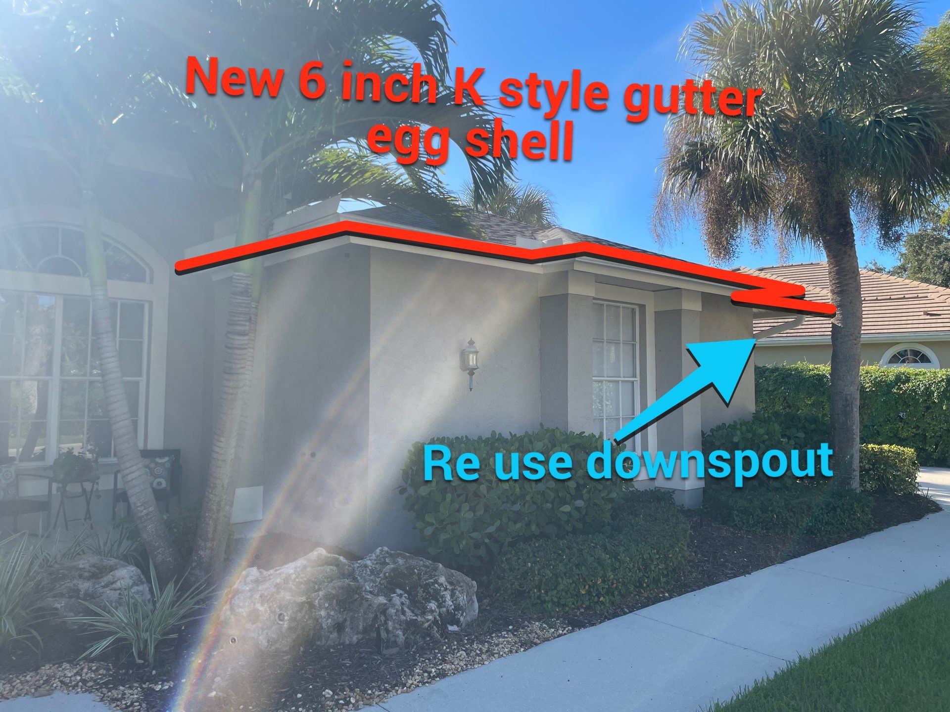 White 6-inch K-Style Gutters in Sarasota FL by Gutter Professor by Gutter Professors