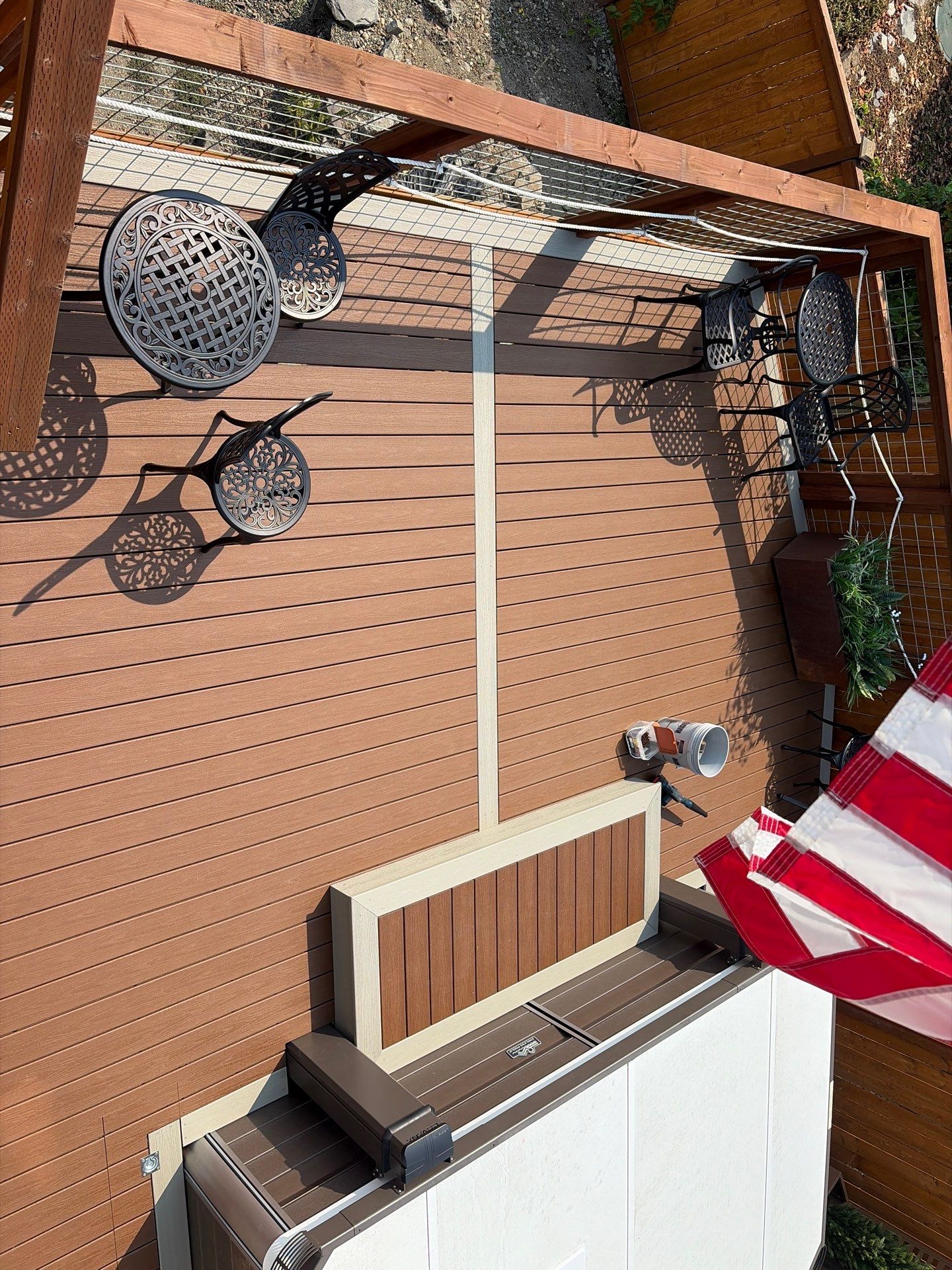 Tacoma Custom Composite Deck and Hot Tub Surround with Retaining Wall by Emerald City Energy 