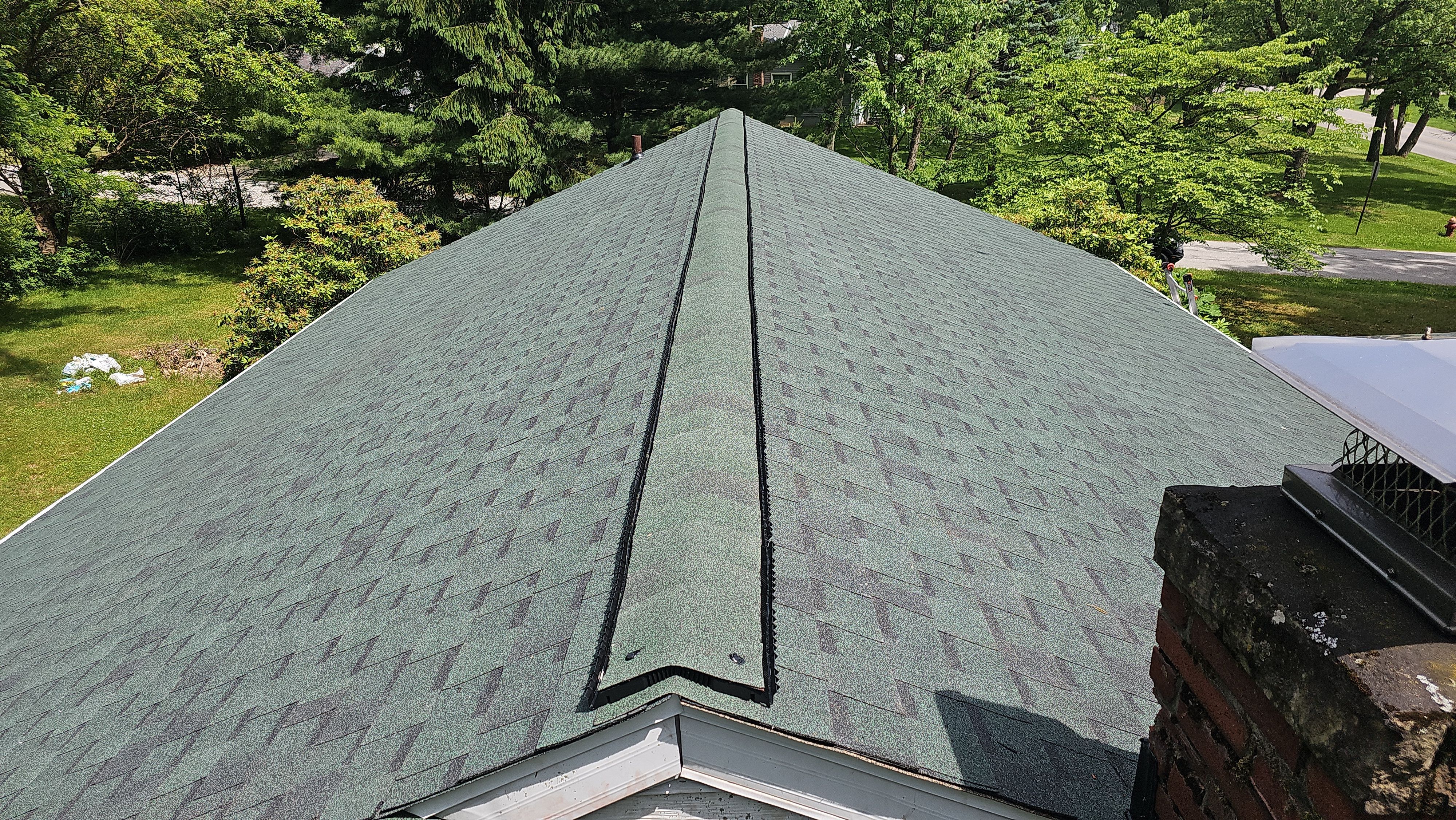 Atlas Pinnacle, Color, Woodland Green, Drip Edge, Color, White by Eagle Eye Roofing
