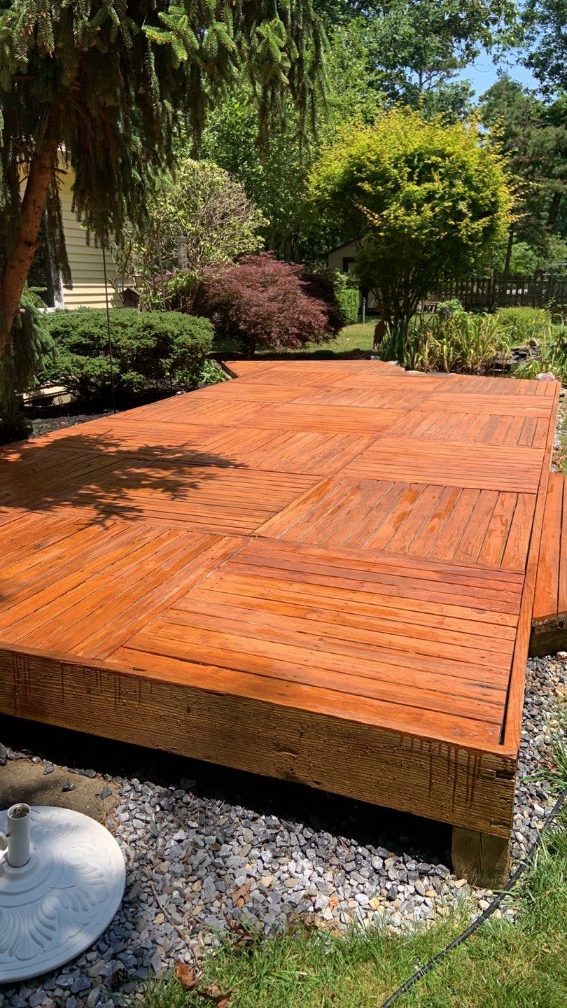 Deck Refinishing Using Powerwasher by A1 NERDY HOMES LLC