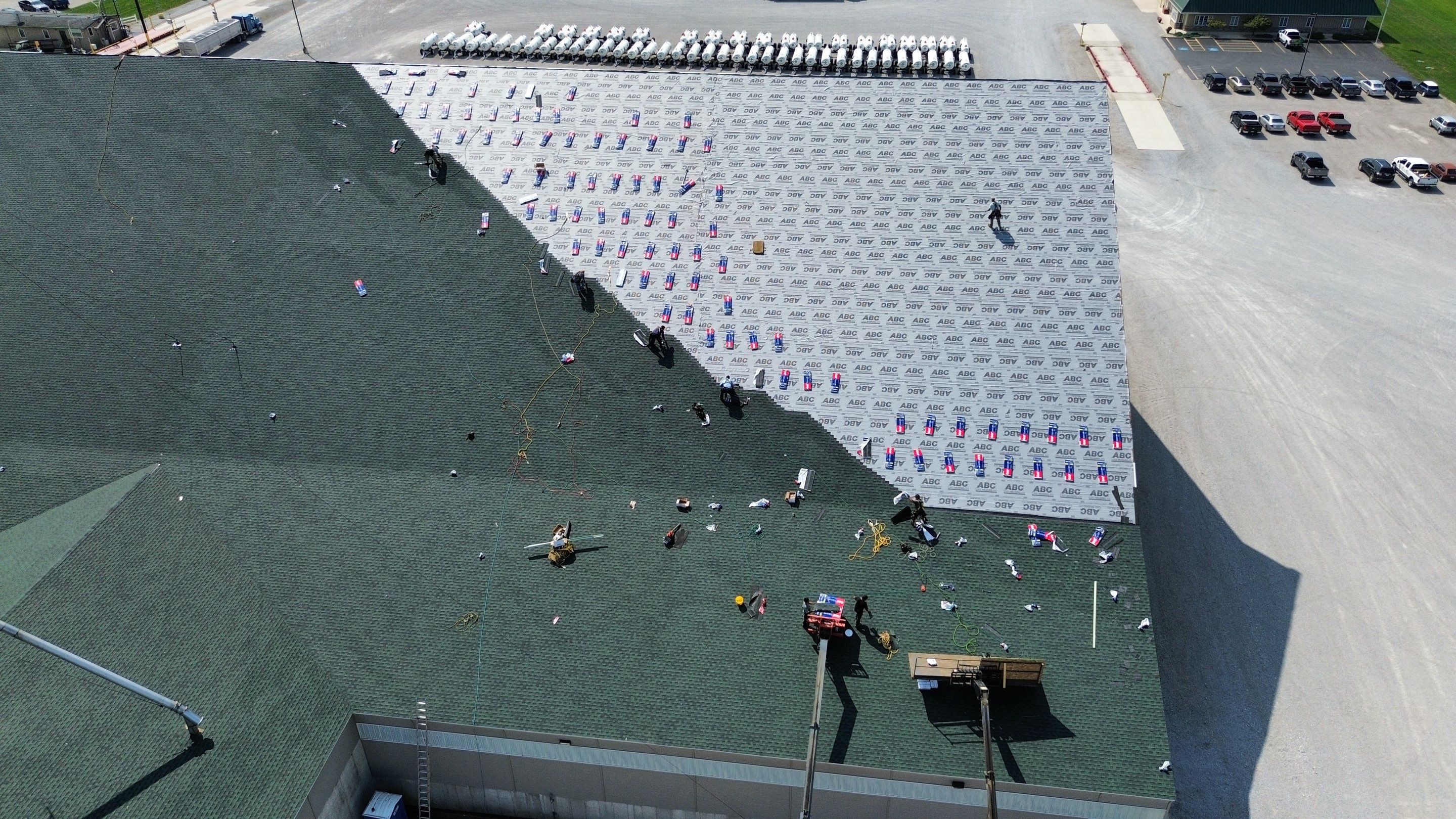 Commercial Roofing Installation using Timberline HDZ Shingles - Hunter Green by RoofX 