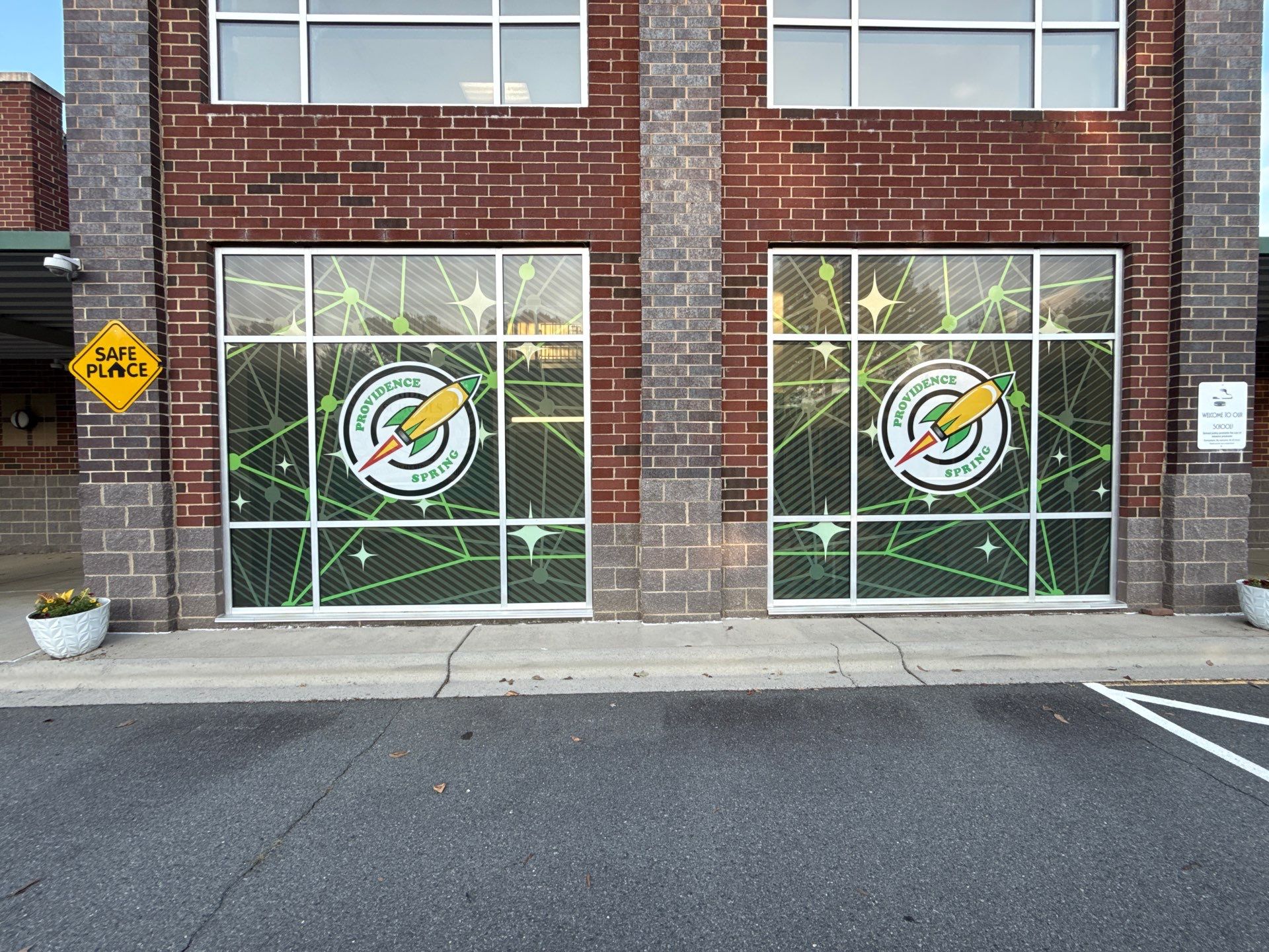 Providence Spring Elementary - Custom Window Safety Film Installation by QC Signs and Graphics