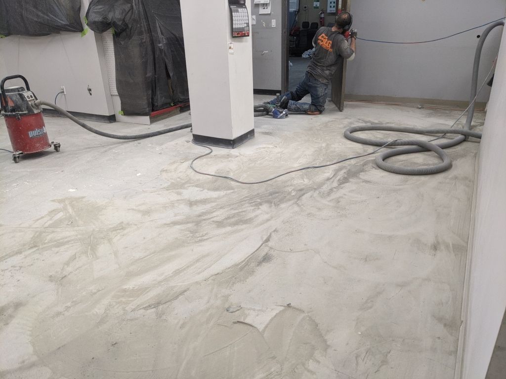 Commercial Flooring using Solid Haze Grey by Croc Coatings, LLC