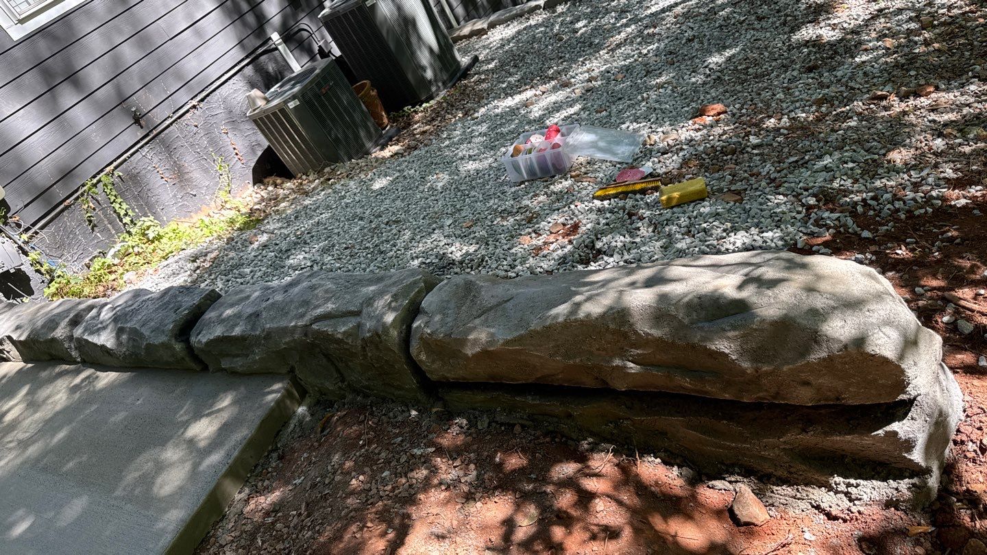 Carved Concrete Retaining Wall by Xtreme Concrete Services