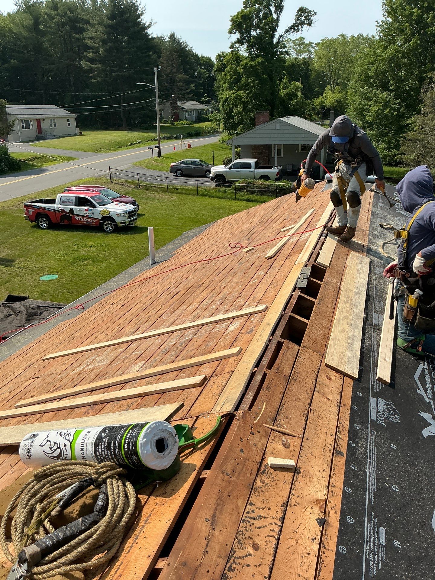 Full Roof Replacement & Chimney Repair – Onyx Black, MA by Mighty Dog Roofing of Greater Middlesex County