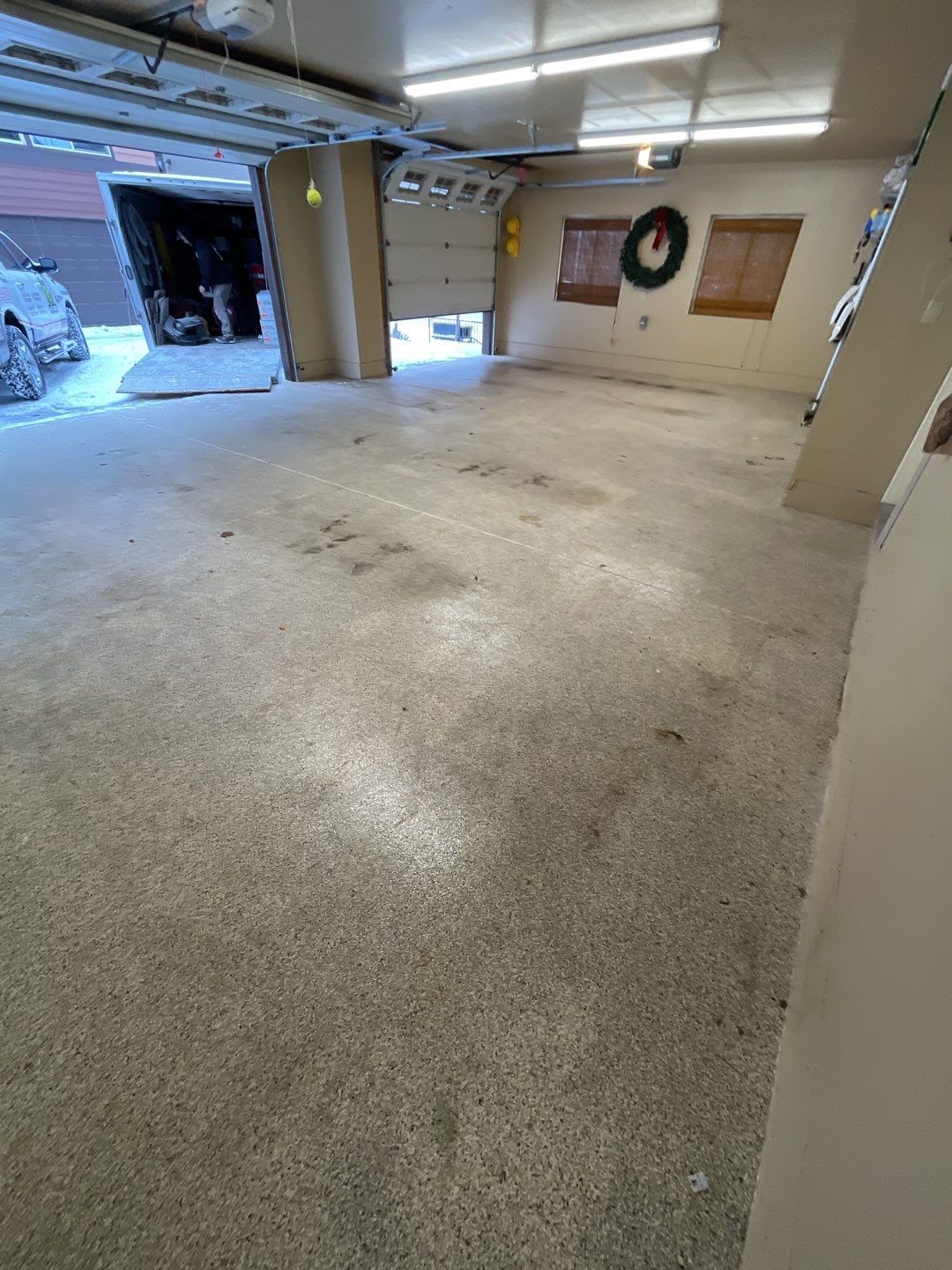 Garage Transformation using Sandstone by Croc Coatings, LLC